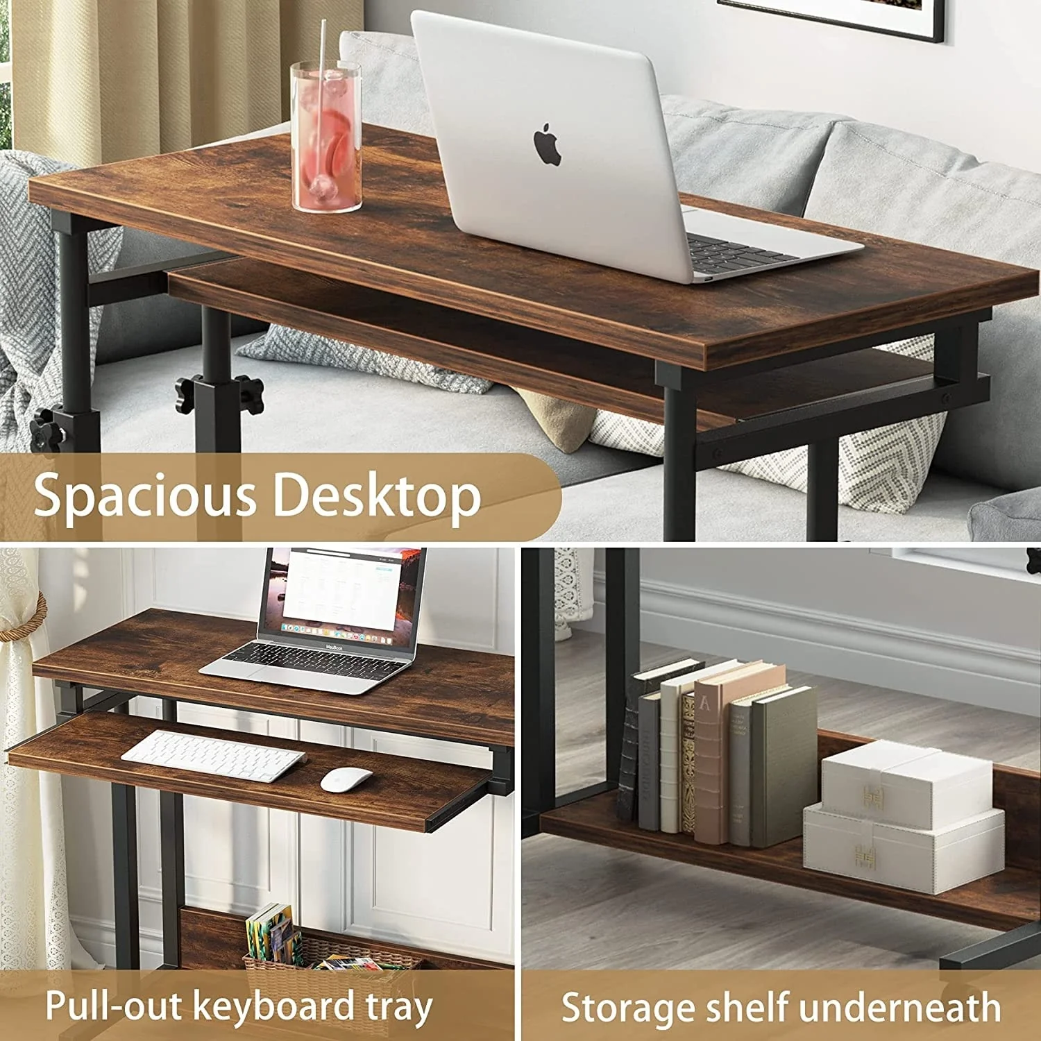 Height Adjustable Laptop Desk, Portable Sofa and Bed Table for Work and Study - Image 15