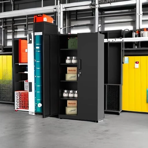 MIIIKO Metal Storage Cabinet with Locking Doors, Black Garage Lockable Steel Cabinets with 4 Doors and 5 Shelves for Home, Garage, Pantry Workshop Warehouse - Image 10