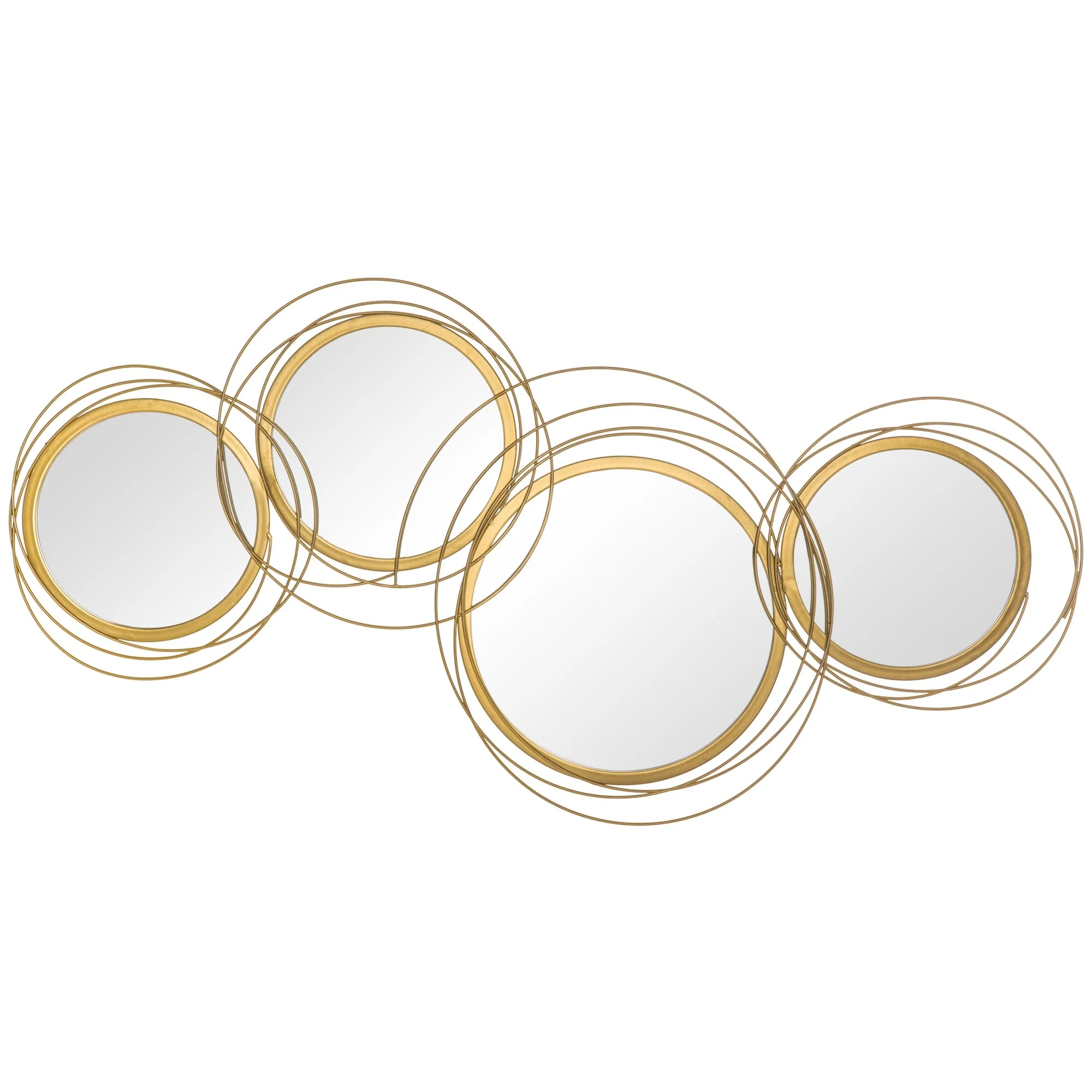 Modern Gold Metal Wall Art with Mirror, Decorative Hanging Wall Sculpture for Living Room, Bedroom and Dining Room - Image 2