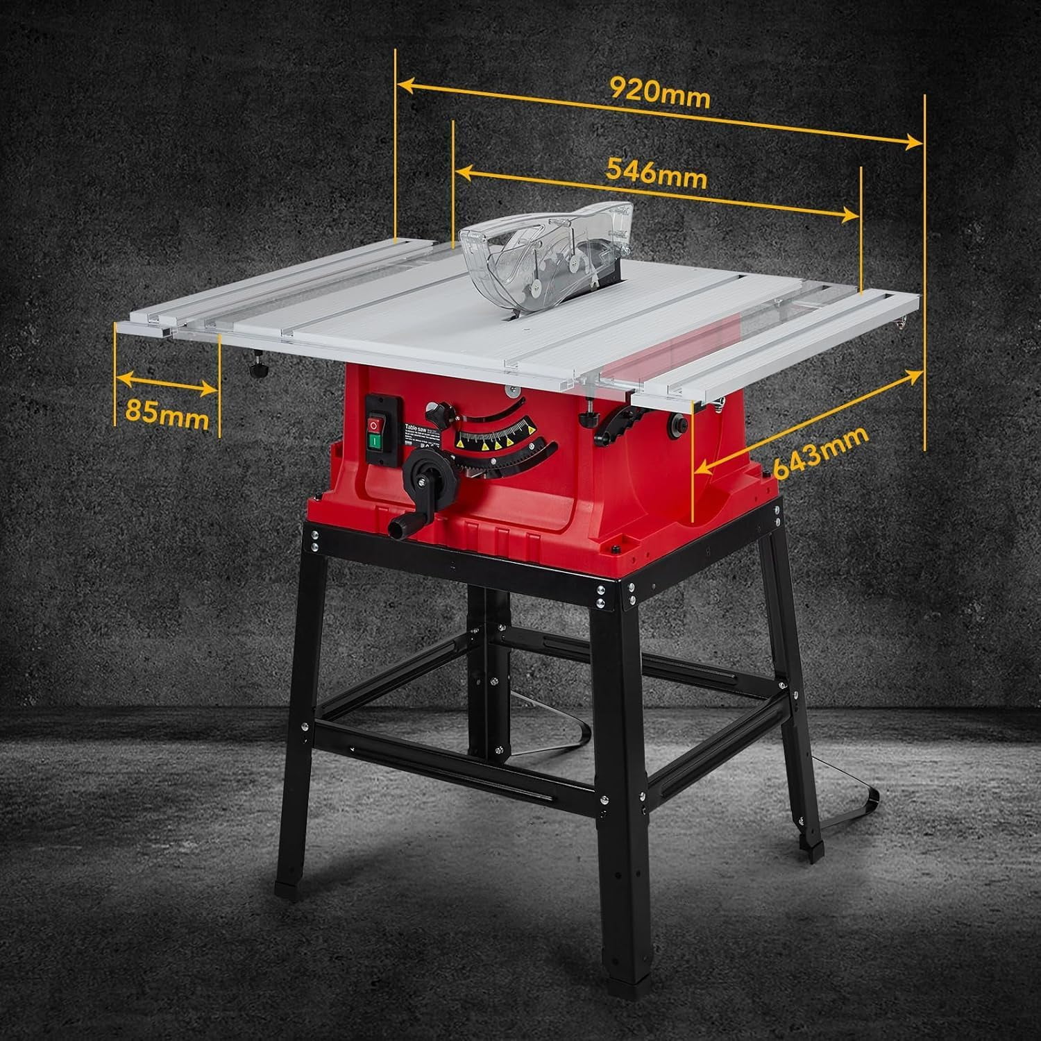 Wpond 1800W, 15A 10in Portable Table Power Saw, 5000 RPM - Image 2