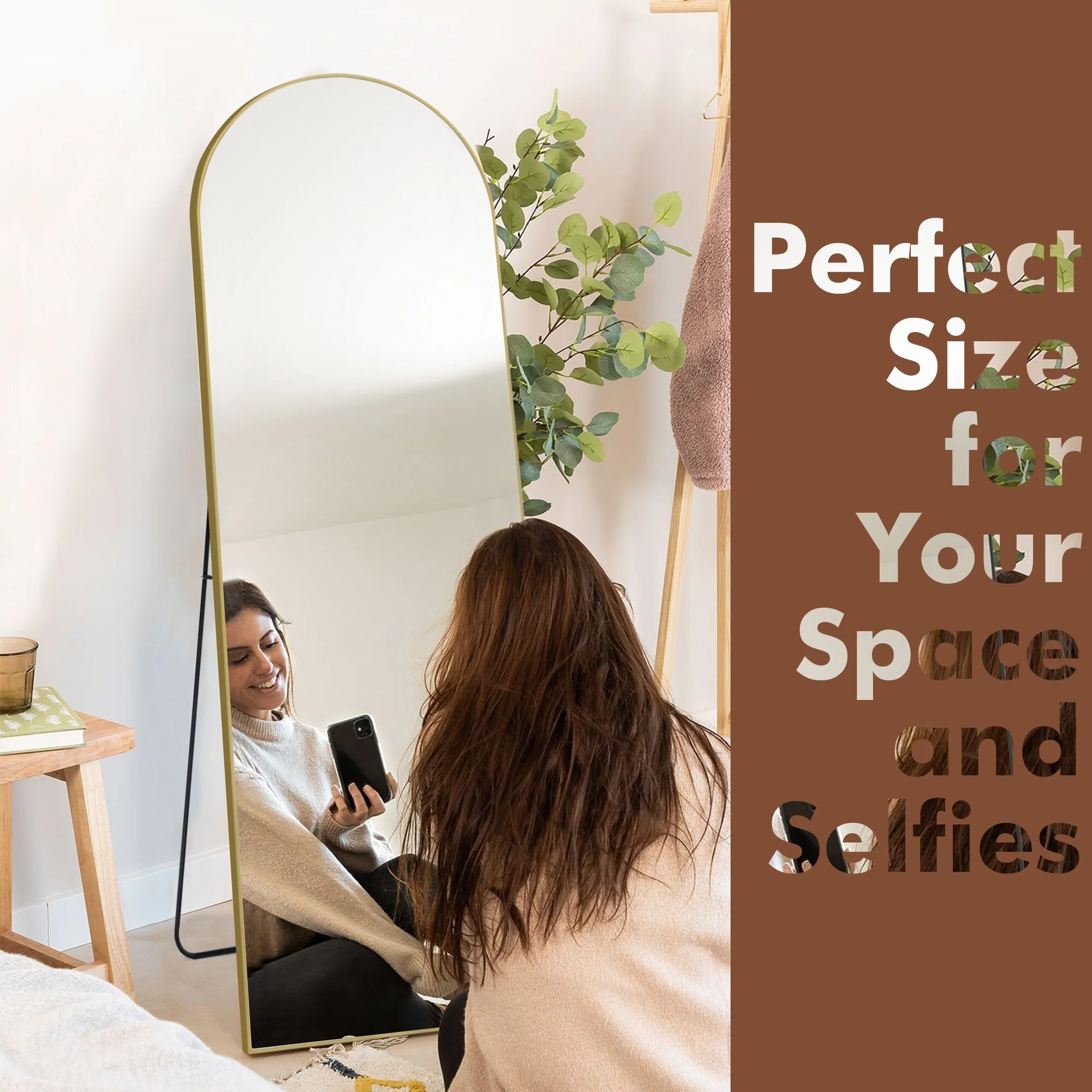 64x21 Full Length Floor Mirror, Large Full Body Aluminum Alloy Frame Standing Mirror with Stand and Wall Mount Option - Image 29
