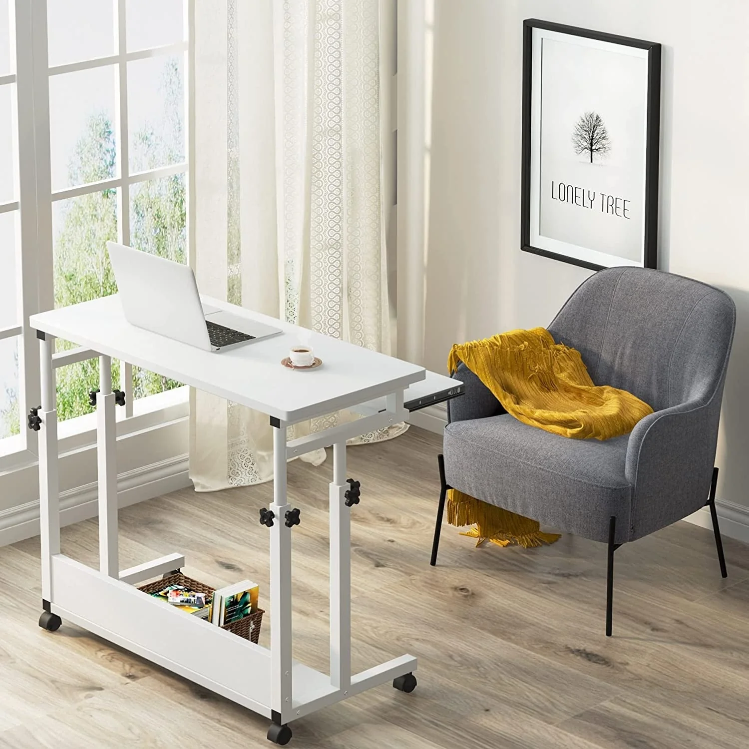 Height Adjustable Laptop Desk, Portable Sofa and Bed Table for Work and Study - Image 5