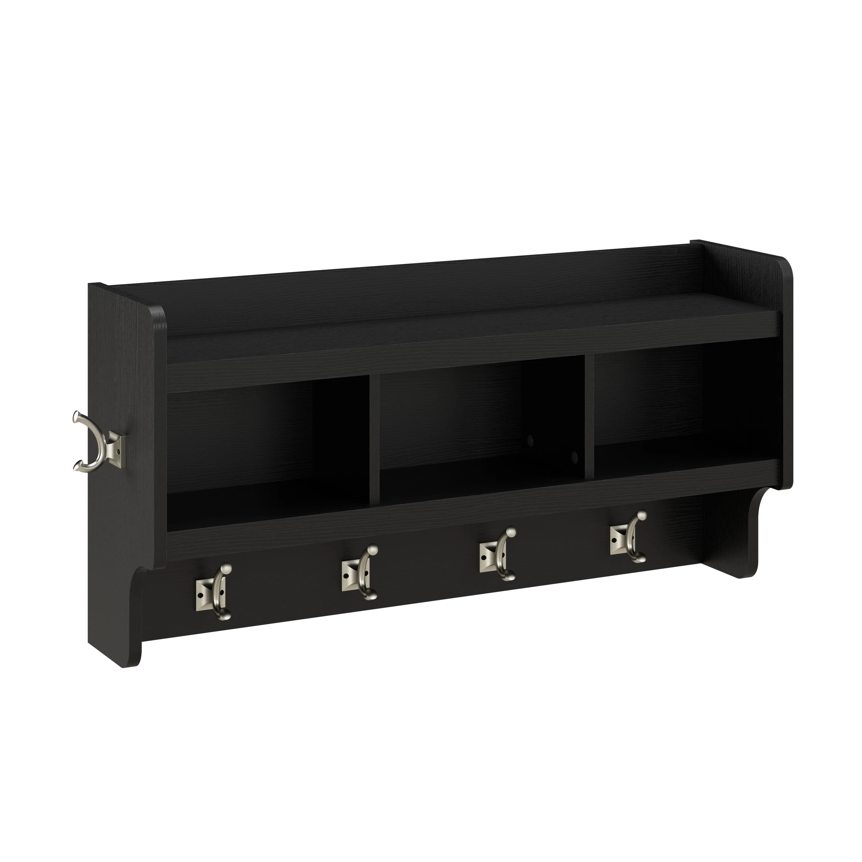 40 Inch Wall Mounted Coat Rack with Shelf, Wooden Entryway Storage and Hanging Organizer - Image 18
