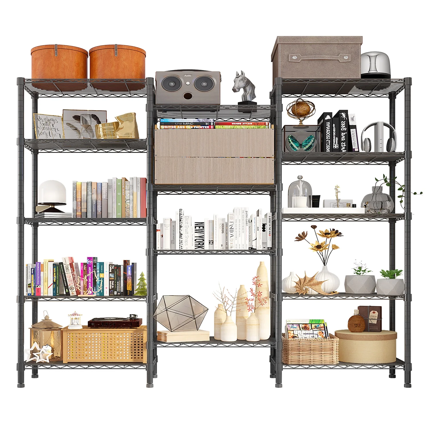 Zimtown Heavy Duty Storage Shelves, 63"W Wire Shelving Unit, Adjustable 4 Tier Metal Shelves Organizer Silver for Pantry Kitchen Basement, 1500 lbs Capacity - Image 29