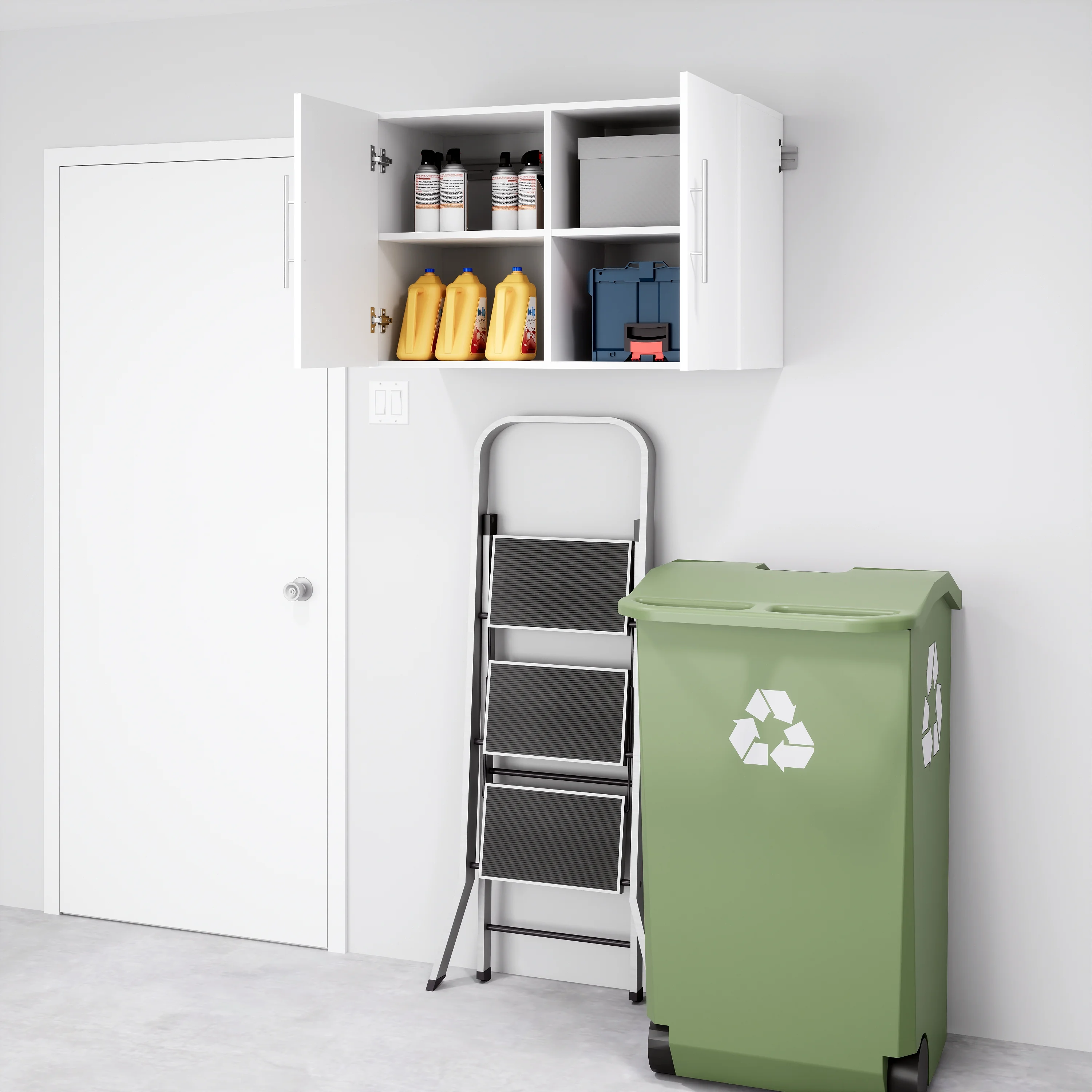 Prepac's HangUps Upper Storage Cabinet - Elegant and Spacious Wall Cabinets to Maximize Your Storage, 36" Size, Classic White Finish - Image 7