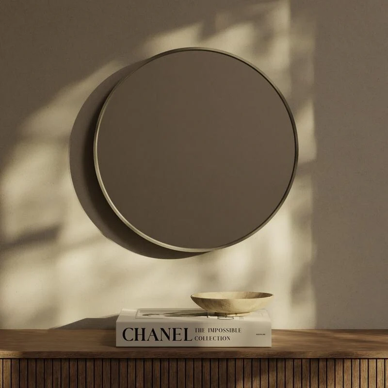 Classic Farmhouse Round Wall Mirror, Wooden Frame Decorative Accent Mirror for Living Room, Bedroom and Entryway - Image 68