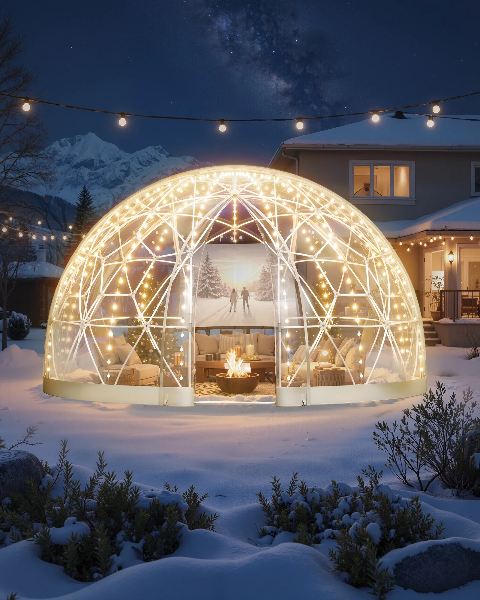 VEVOR Garden Dome Tent, 12 x 7.2 ft Outdoor Clear Bubble Tent for 4-7 Person, Weatherproof Geodesic Dome Greenhouse with Window, PVC Igloo Tents for Backyard Patios Camping Party Wedding - Image 7