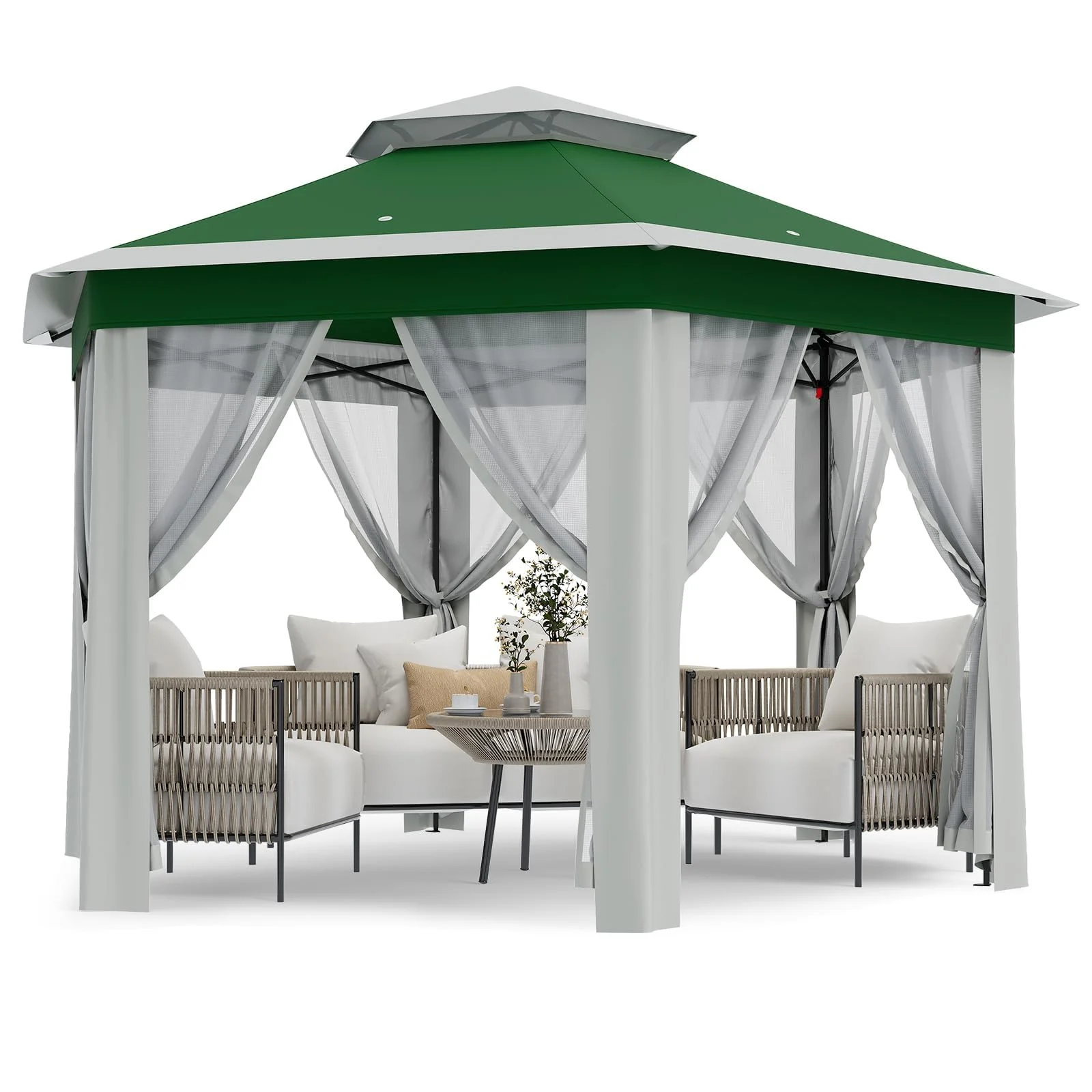Accreate 13' X 13' Outdoor Patio Gazebo,Outdoor Canopy Tent with Mosquito Netting,Backyard Tent for Party, Wedding, Outdoor Dining, Patio, Backyard - Image 14