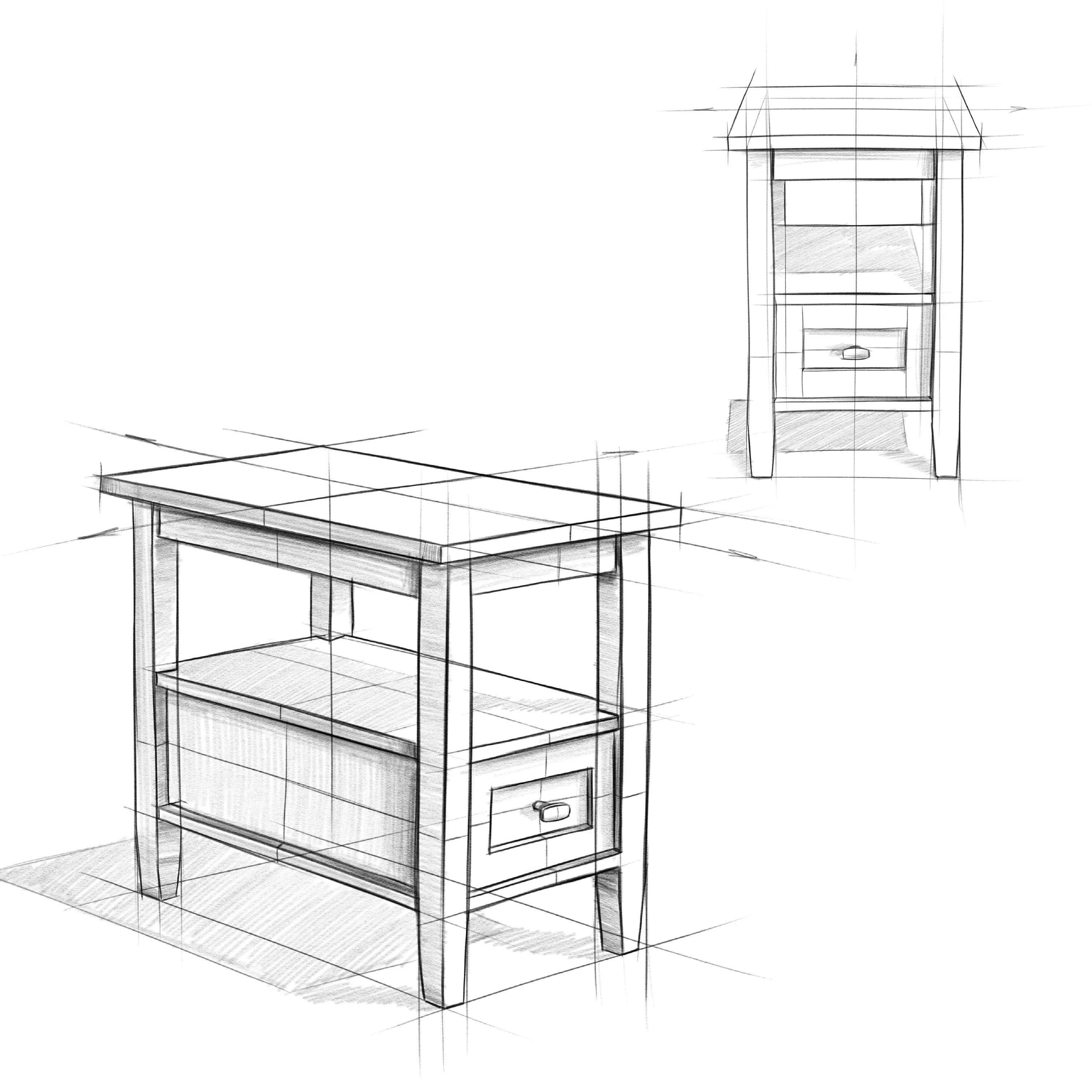 14" Wide Solid Wood Narrow Side Table, Rectangle Transitional Style Accent Table - Image 14