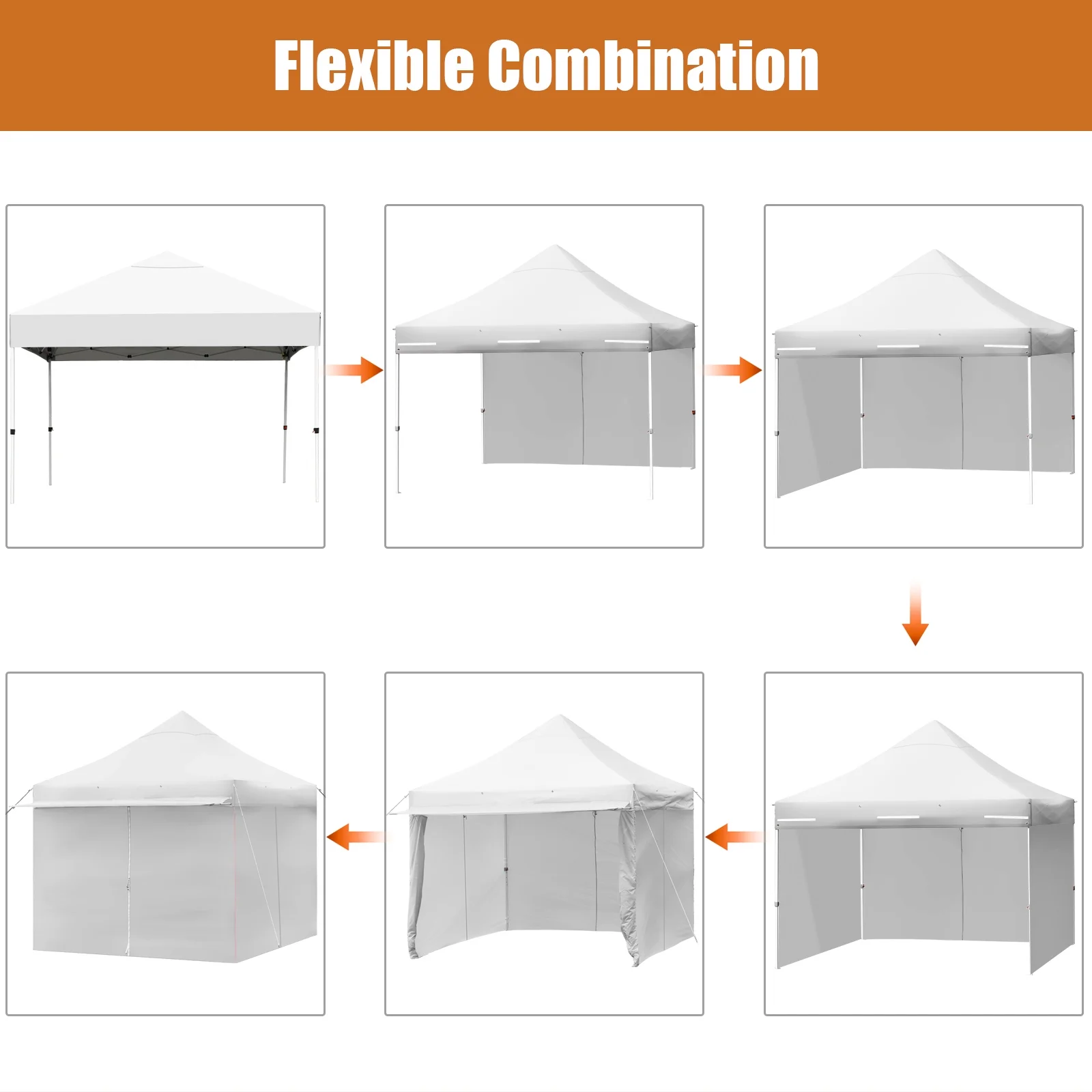 Patiojoy 10x10ft Pop up Tent, 4 Height Adjustment Folding Camping Tent with Awning Blue - Image 29