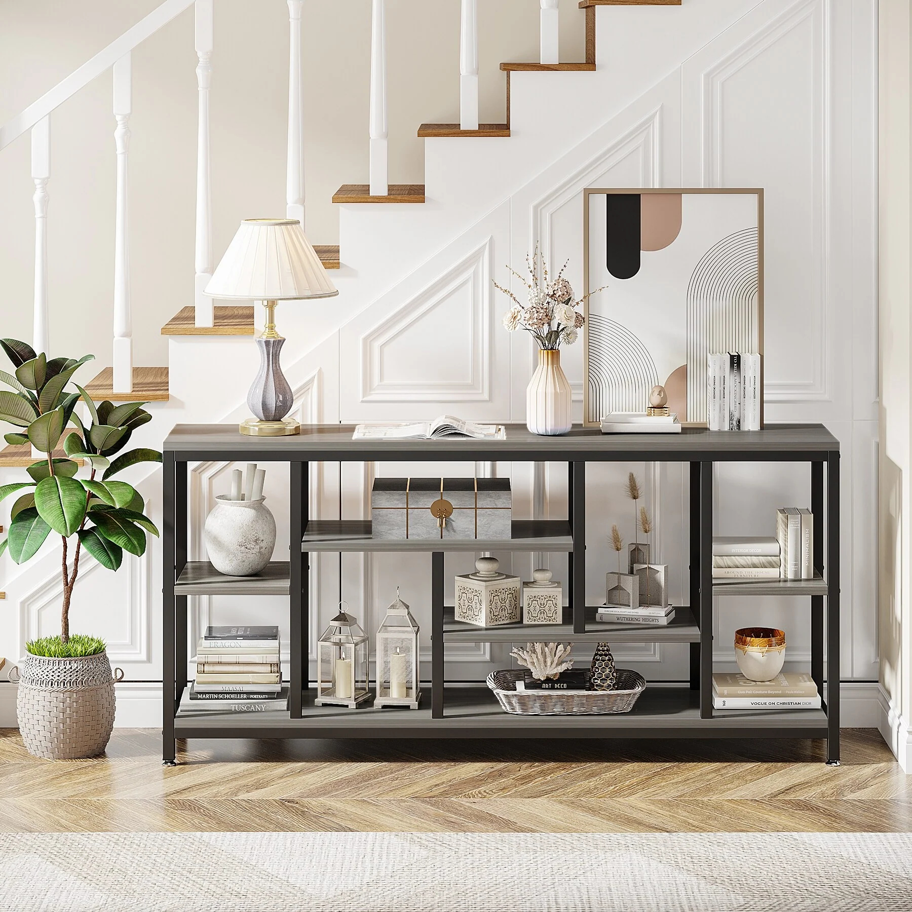 70.9 Inch Console Sofa Table with Storage, 3-Tier Entryway Table for Hallway - Image 25
