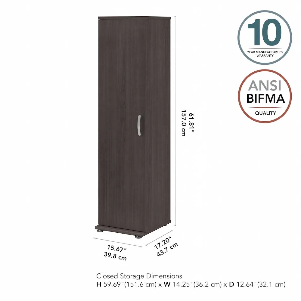 Universal Tall Narrow Storage Cabinet in Platinum Gray - Engineered Wood - Image 24