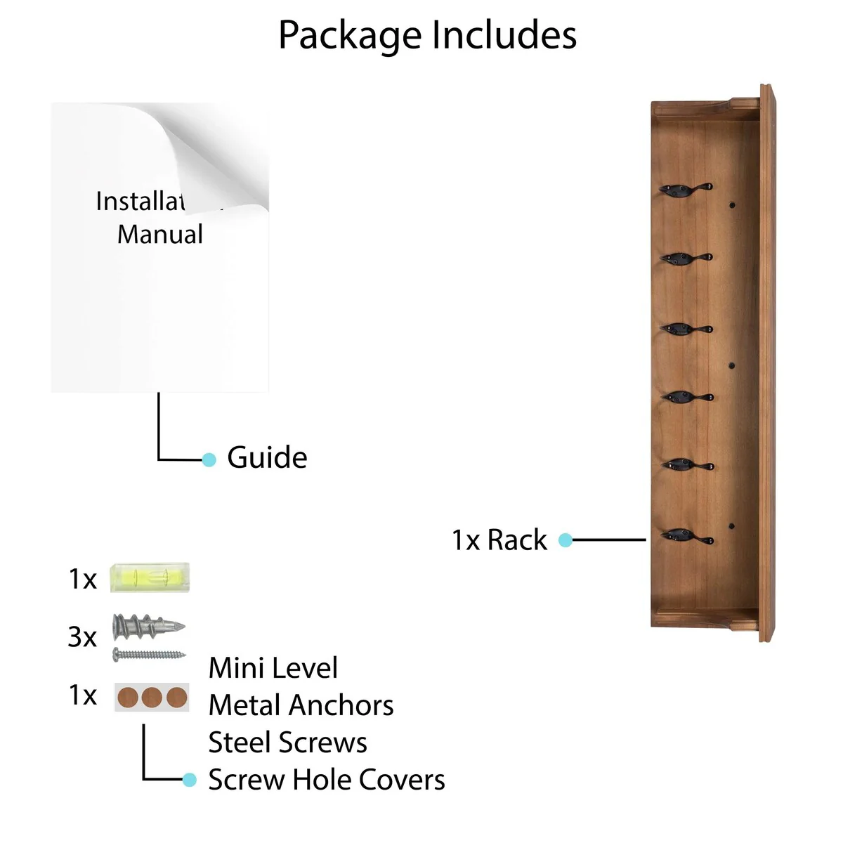 Wood Wall Key Holder with Shelf, Decorative Entryway Mail Organizer with Large Coat Hooks and Storage Rack - Image 5