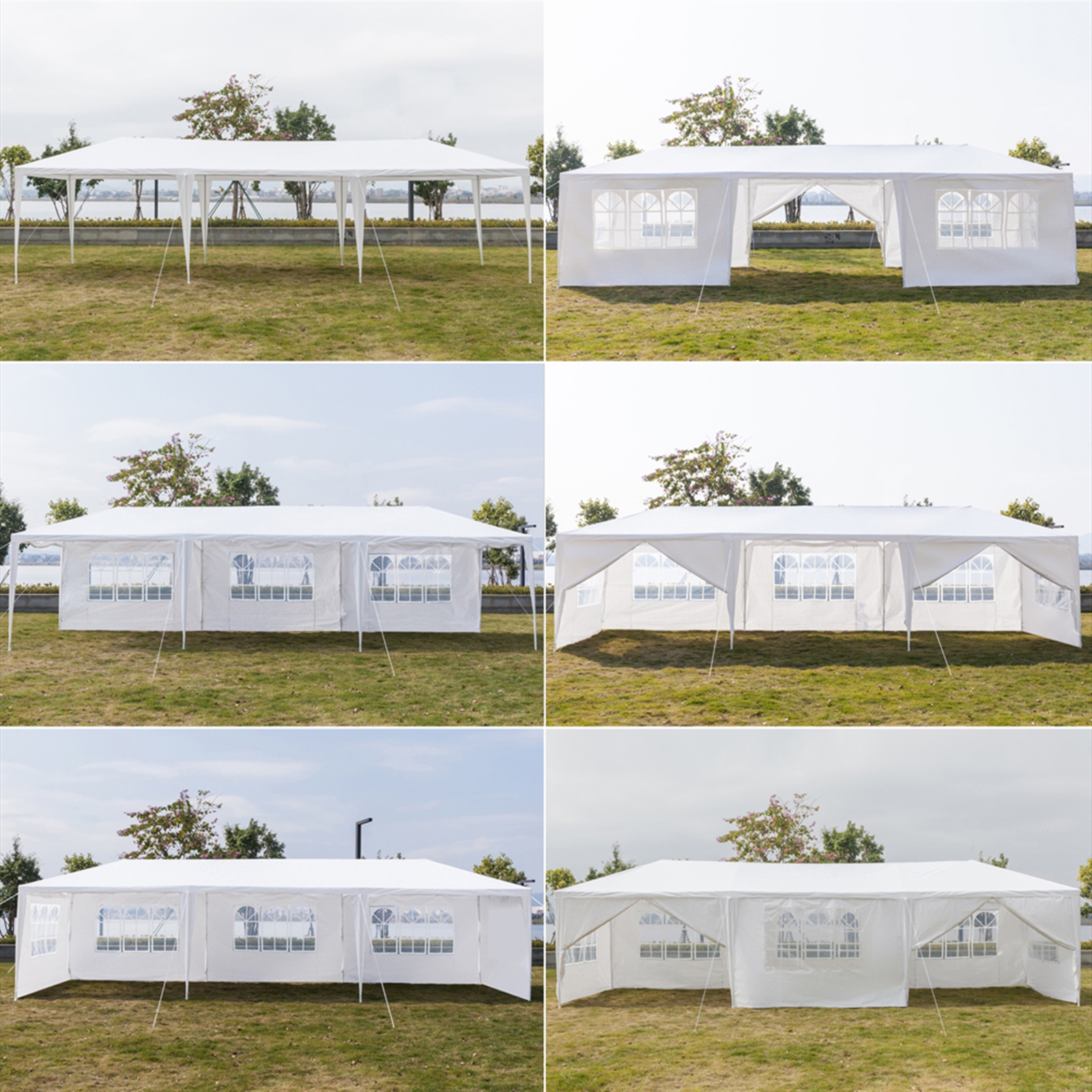 Cfowner 10'x30' 7 Sides Party Tent, Wedding Canopy Tent, Outdoor Patio Folding Gazebo Canopy, White - Image 4