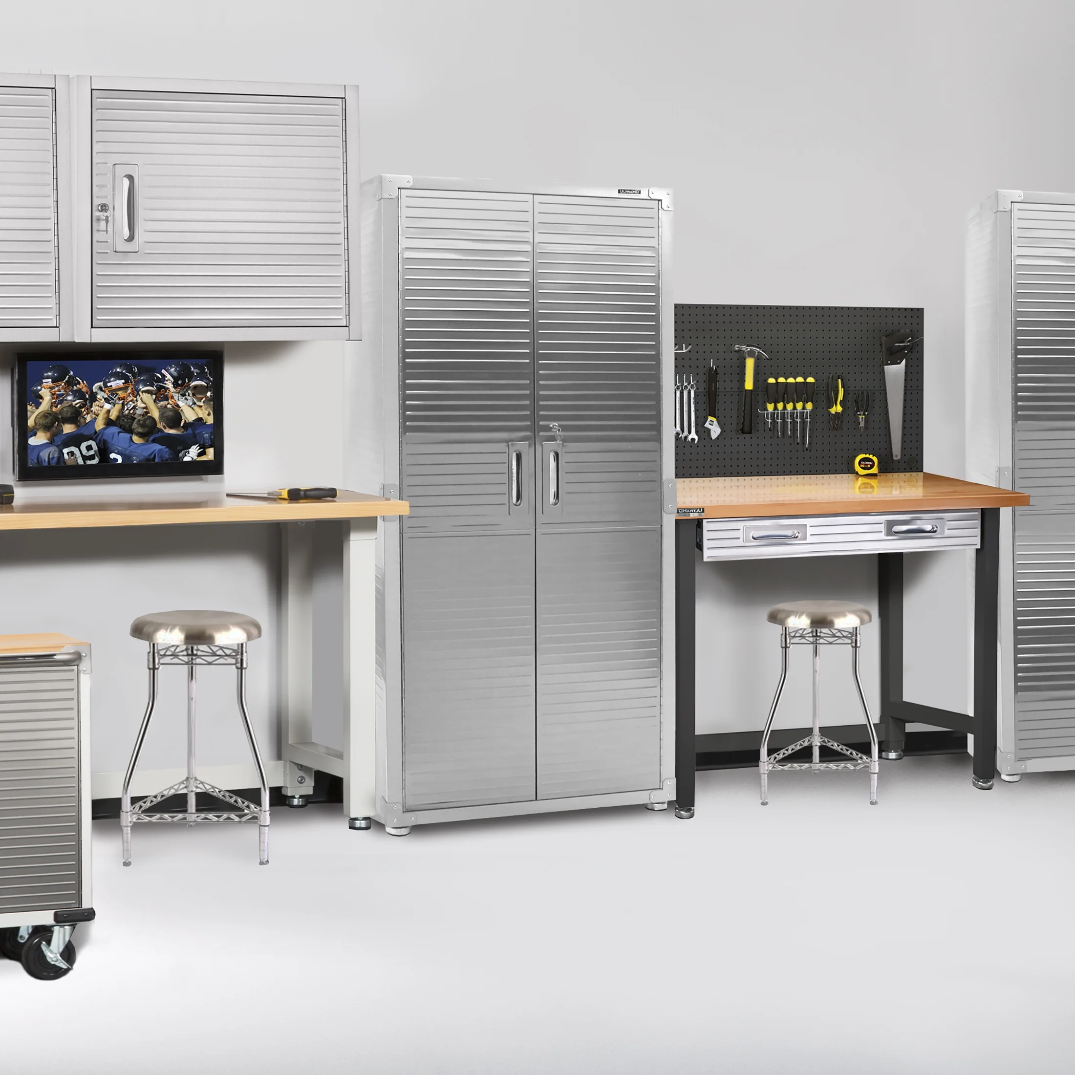 Seville Classics UltraHD? Steel Body Lockable Storage Cabinet Organizer Locker Shelving Unit, Graphite, 30" W x 18" D x 72" H - Image 10