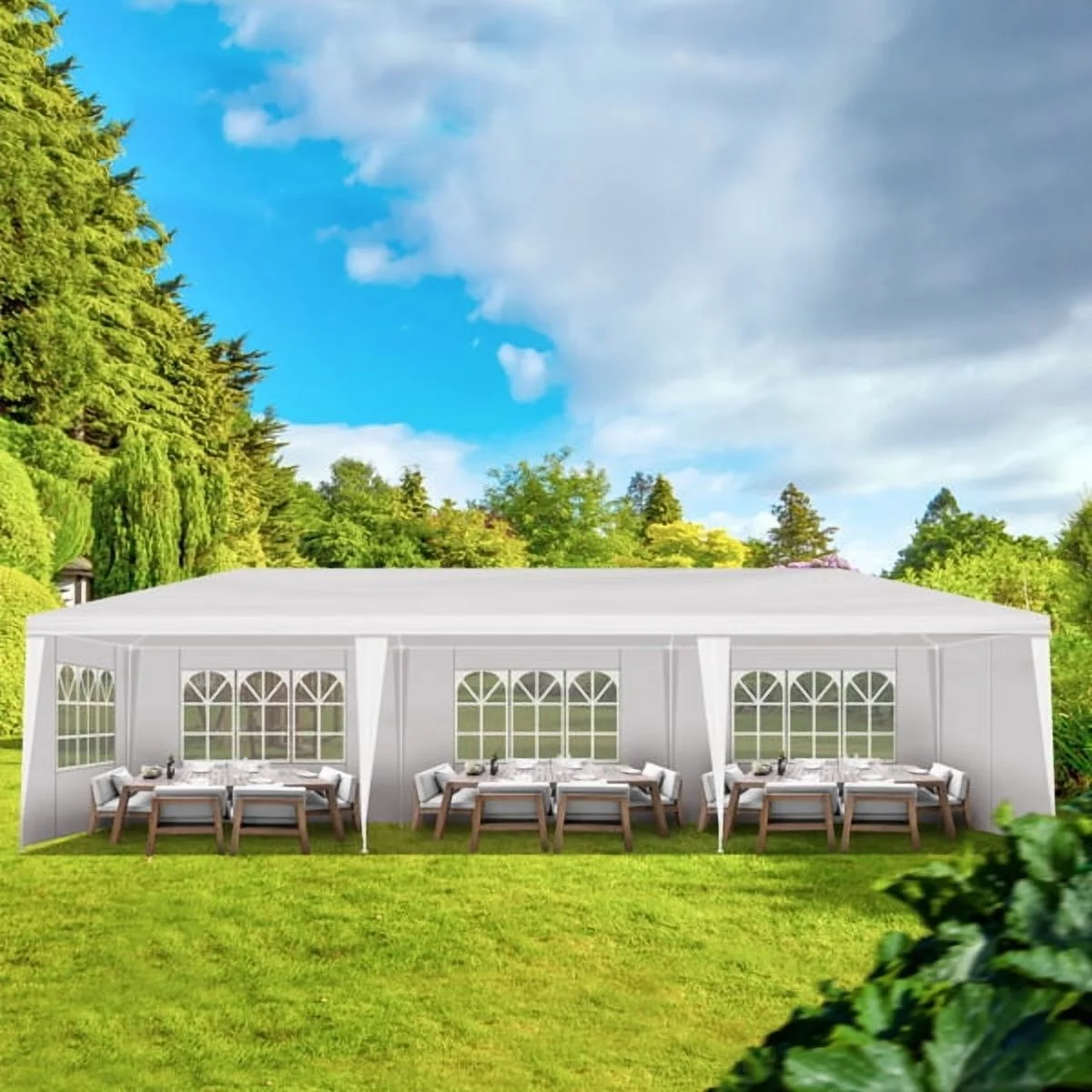 10'x30' Outdoor Party Tent with 8 Removable Sidewalls, Waterproof Canopy Patio Wedding Gazebo, White,white - Image 21