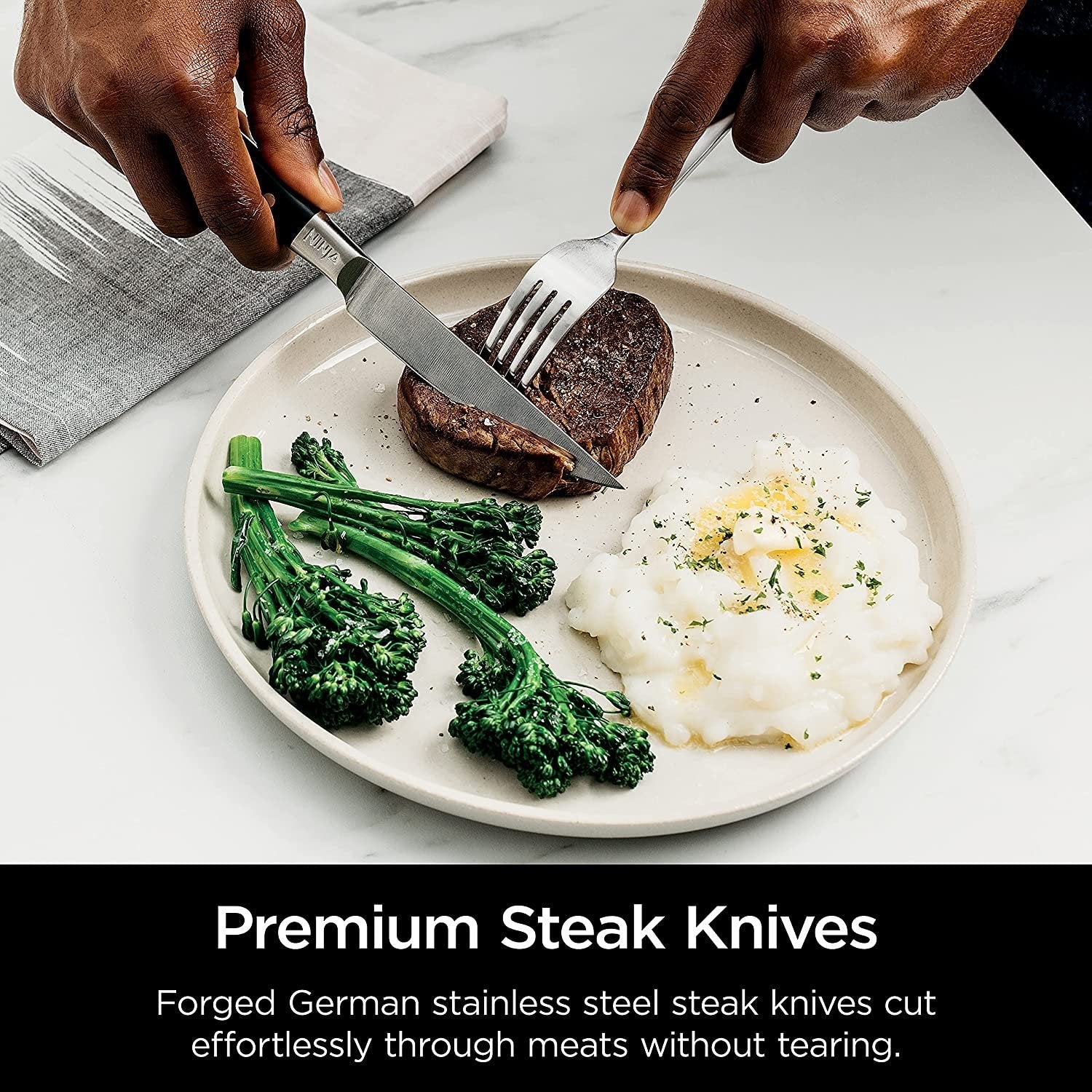 K32017 17 Piece Premium Knife System Block Set with Built-in Sharpener, Stainless Steel/Black - Image 5