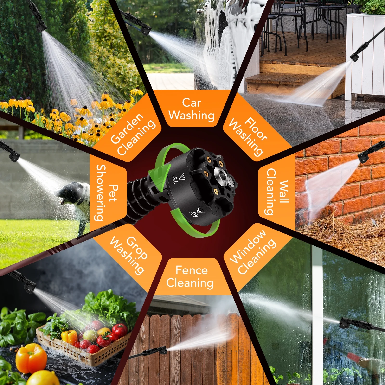 Filluck 1060PSI Cordless Pressure Washer, Portable Handheld High-Pressure Car Washer with 5.0Ah Long-Lasting Battery, 3-Speed Adjustable, 2.8GPM, 6-in-1 Nozzle for Car Cleaning/Garden/Floor - Image 18