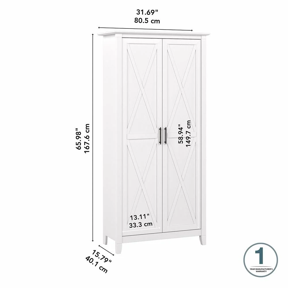 Key West Tall Storage Cabinet with Doors in Bing Cherry - Engineered Wood - Image 15