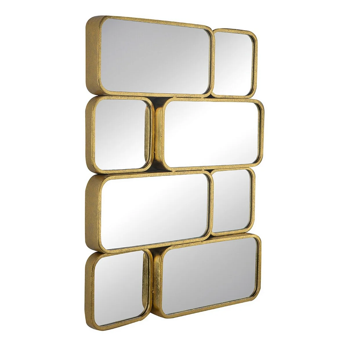 32 Inch Luxury Wall Decor Mirror, 8 Gold Finish Curved Metal Frames - Image 2