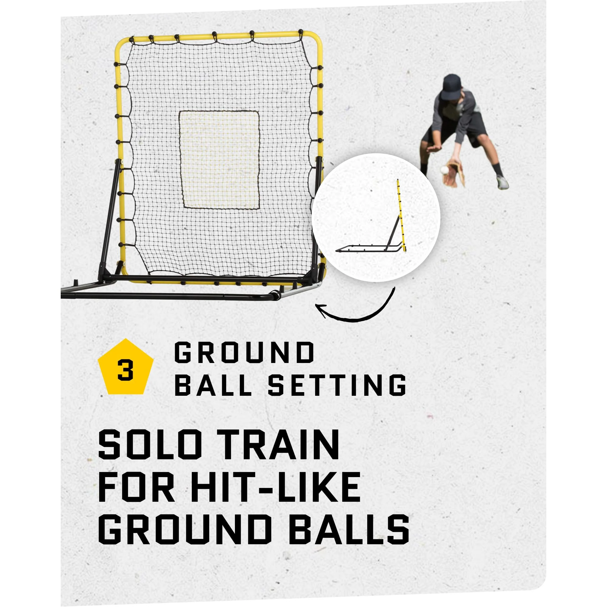 Baseball & Softball Fielding Trainer Rebounder Net, Portable Practice Equipment for Throwing, Catching and Fielding Skills - Image 6