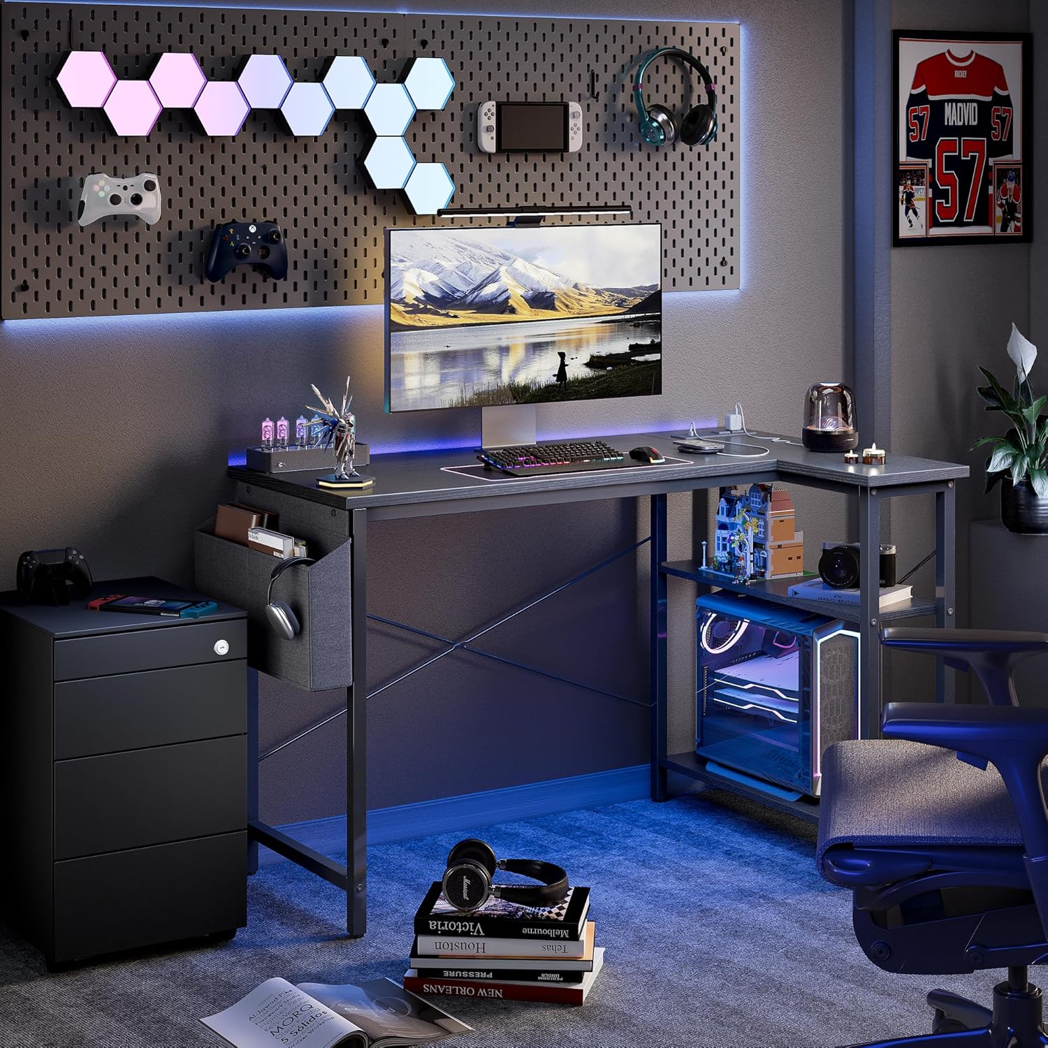 40 Inch L Shaped Computer Desk, Compact Corner Office Desk for Home Office, Study and Small Spaces - Image 5
