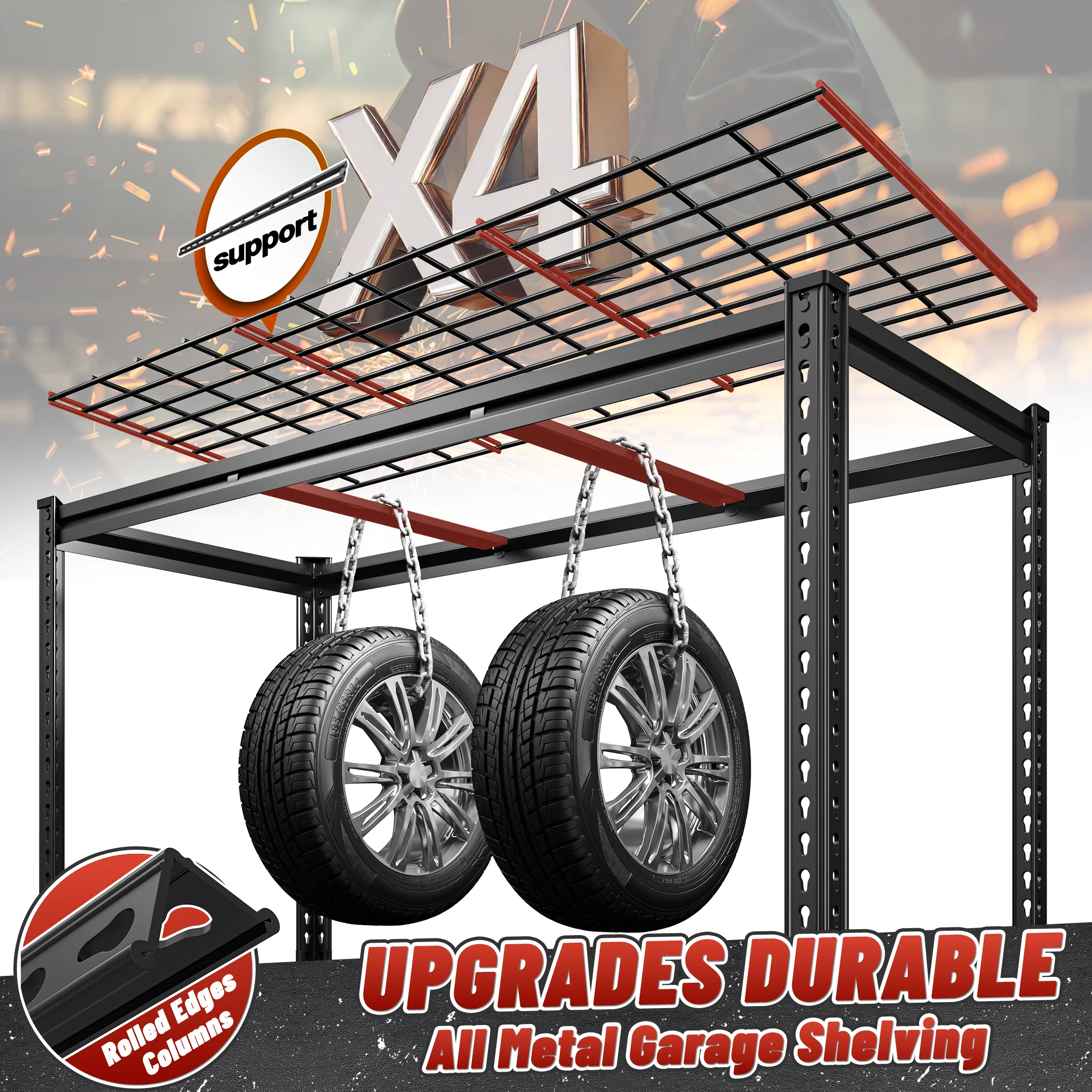REIBII 48" W Garage Shelving Units 5 Tier Storage Shelves Heavy Duty Adjustable Metal Utility Shelf-72" H x 48" W x 24" D - Image 15