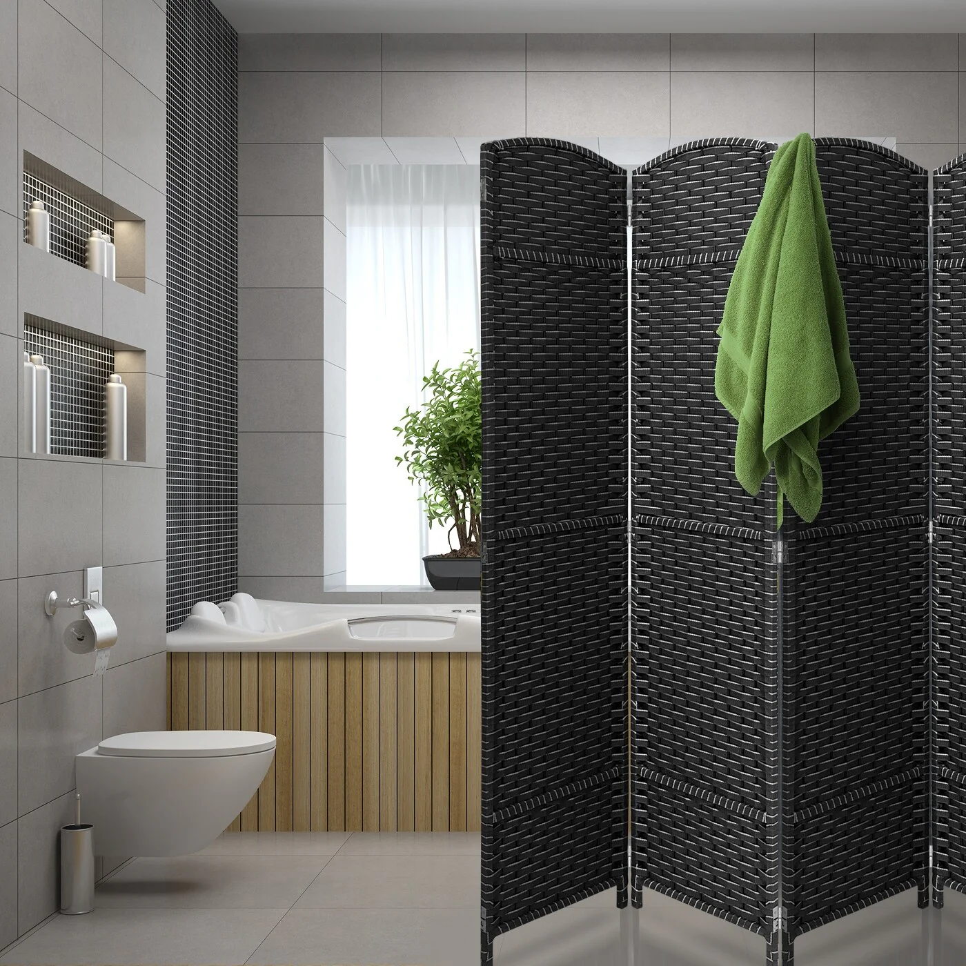 Tall Folding Room Divider Screen, Portable Privacy Partition Wall Panel for Bedroom, Living Room and Office - Image 25