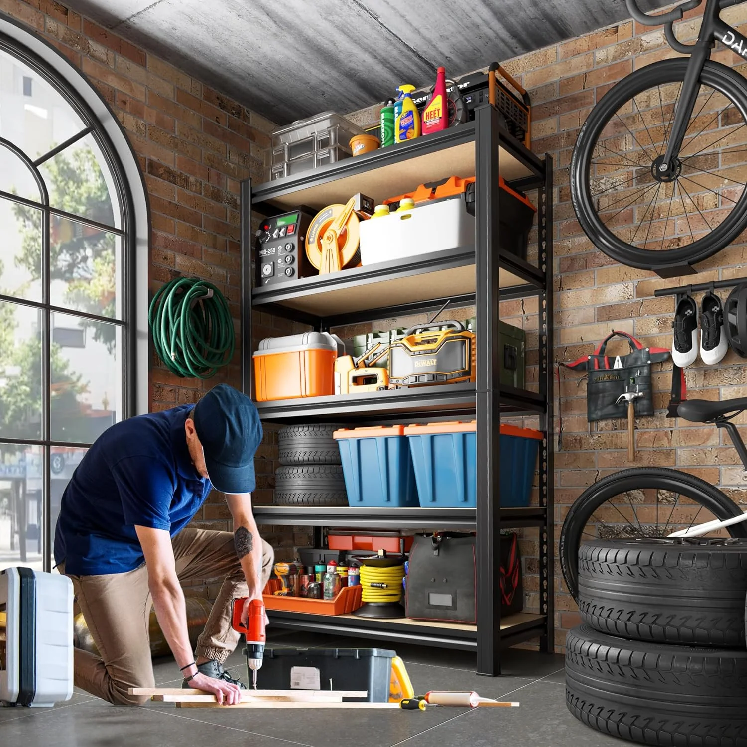Garage Shelving Heavy Duty Storage Racks Easy to Assemble 5 Tier Adjustable Metal Shelving Racks Garage Storage Racks for Garages,Basements and Warehouses (12" D x 30" W x 57.5" H) - Image 8