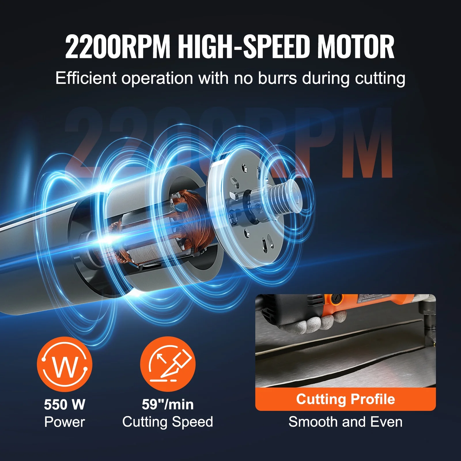 KFFKFF Sheet Metal Nibbler, 550W Powerful 2200 RPM High Speed, 360 Degree Rotation Electric Nibbler Metal Cutter, Straight Curve and Circle Cutting for Stainless Steel, Aluminum, Plastic - Image 2