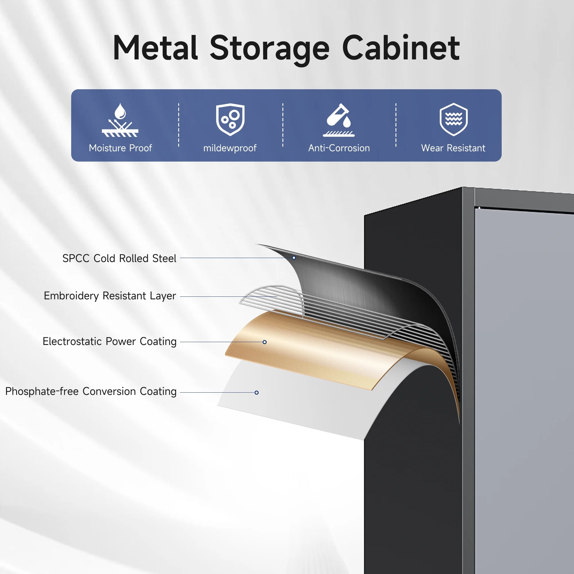 AUHUP Metal Storage Cabinet with Wheels, 73" Rolling Garage Storage Cabinets with 4 Adjustable Shelves & Locking Doors,Black Tool Cabinet for Garage,Home,Warehouse,Workshop - Image 17