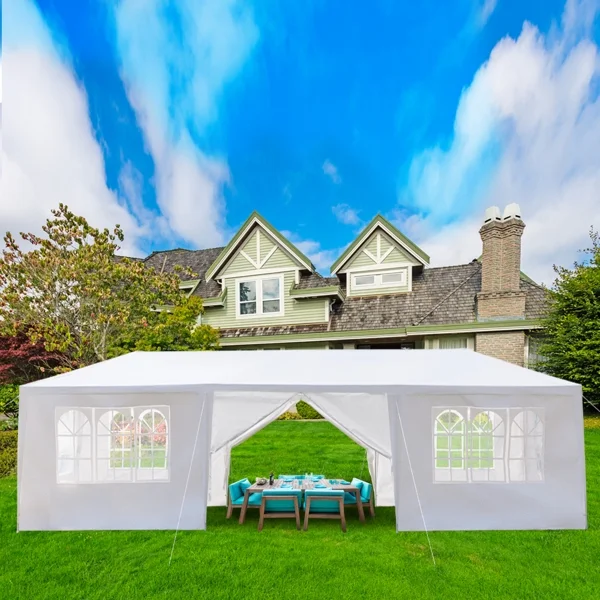 10'x30' Outdoor Party Tent with 8 Removable Sidewalls, Waterproof Canopy Patio Wedding Gazebo, White,white - Image 36