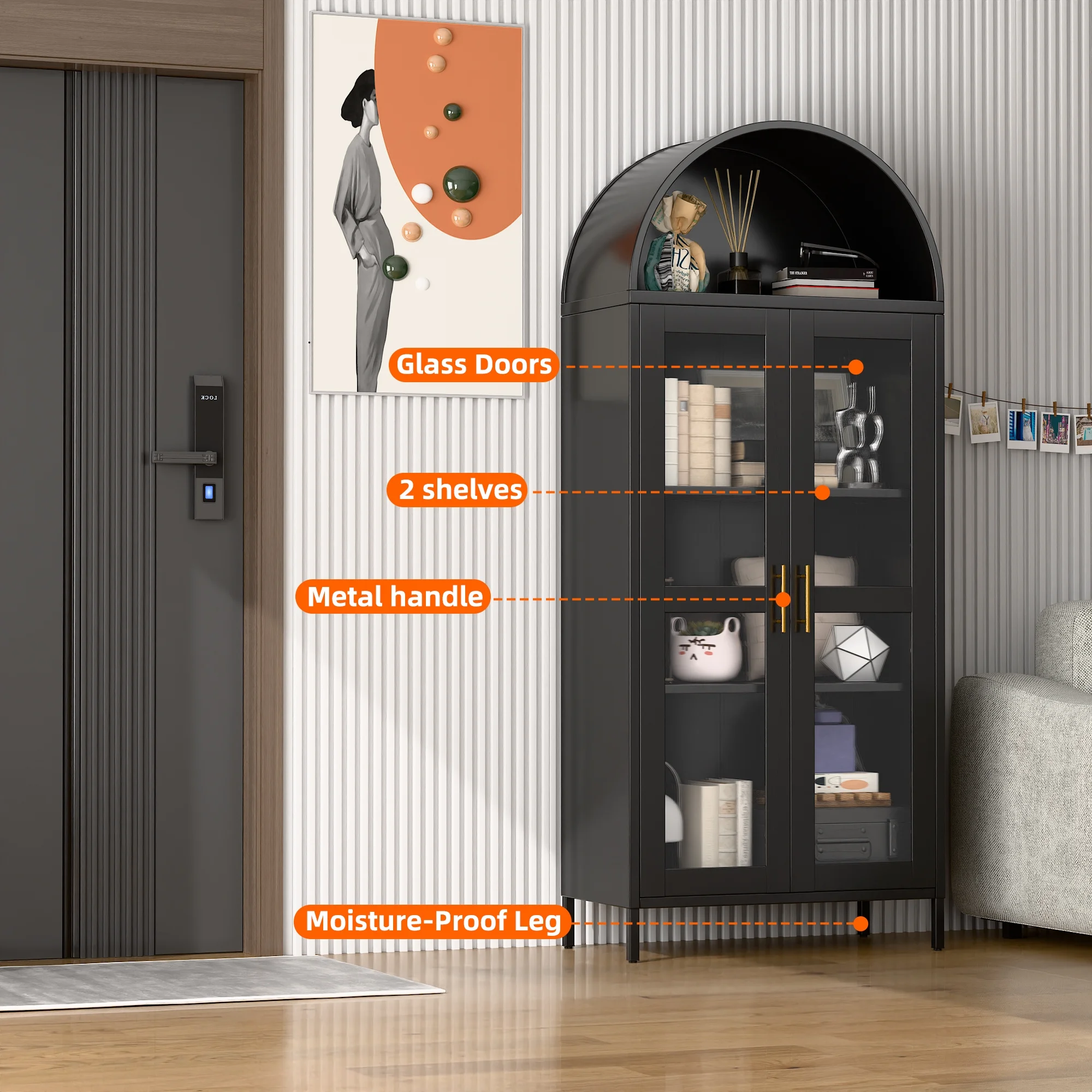 GangMei 71 Inches Tall Metal Garage Storage Cabinets with 5 Adjustable Shelves & Pegboards, Lockable Steel Black Storage Cabinet with Doors for Office, Home, School, Shops, Garage, Assembly required - Image 29