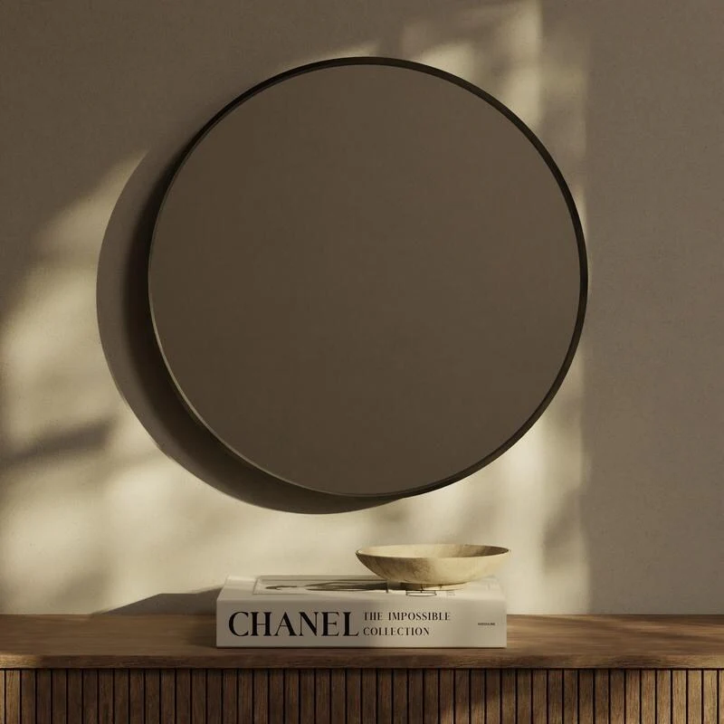 Classic Farmhouse Round Wall Mirror, Wooden Frame Decorative Accent Mirror for Living Room, Bedroom and Entryway - Image 17