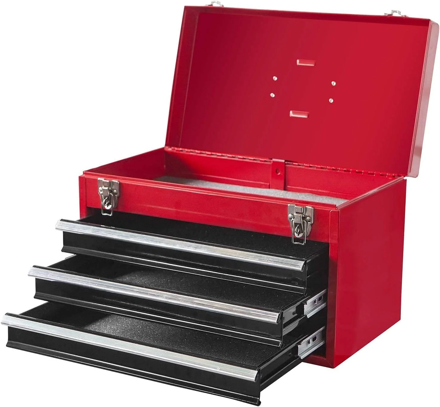 HPDAVV Detachable 3 Drawer Tool Chest Large Storage Cabinet and Adjustable Shelf Red - Image 9