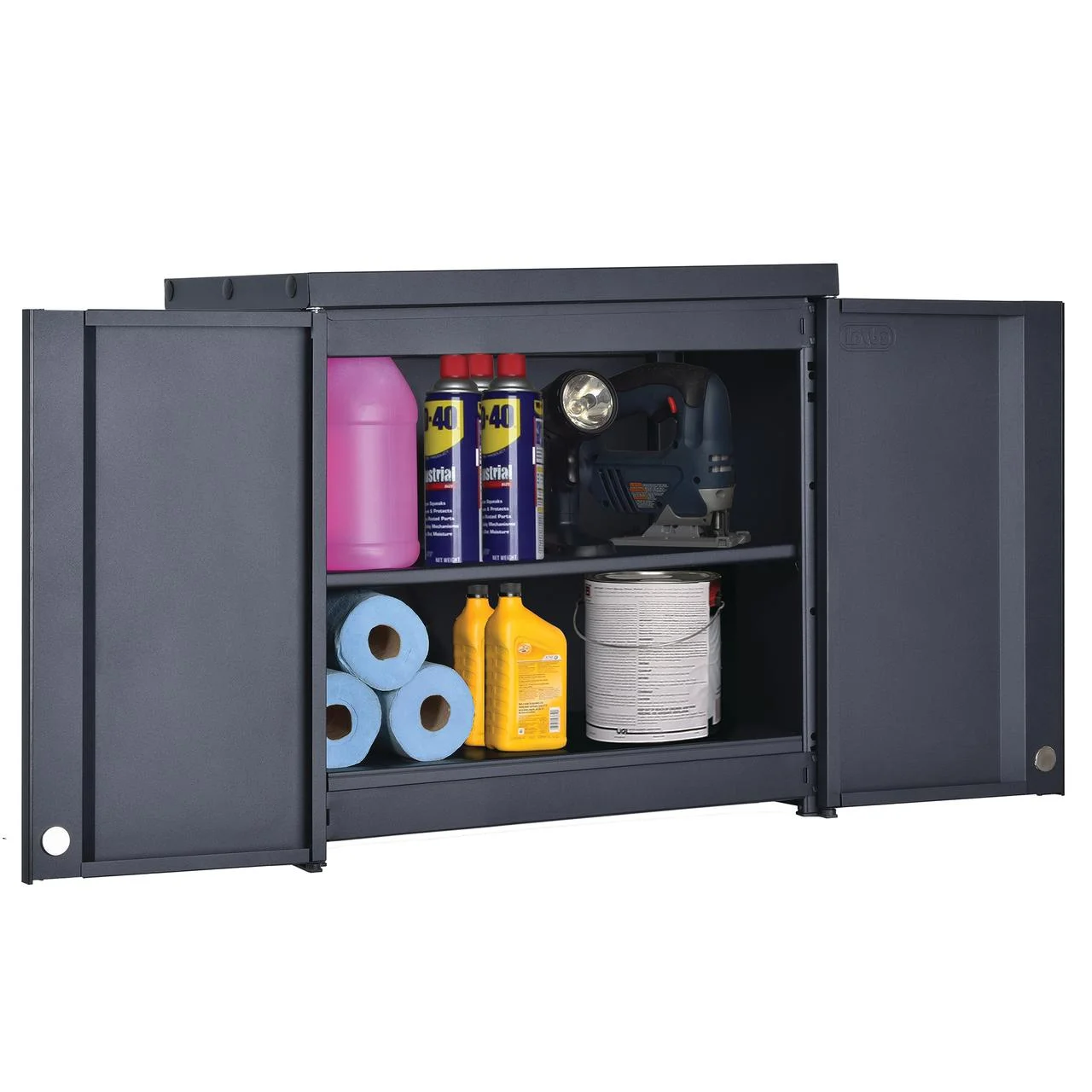 Edsal 28"W x 14"D x 26"H Garage Wall Mount Storage Cabinet, Black - Image 5
