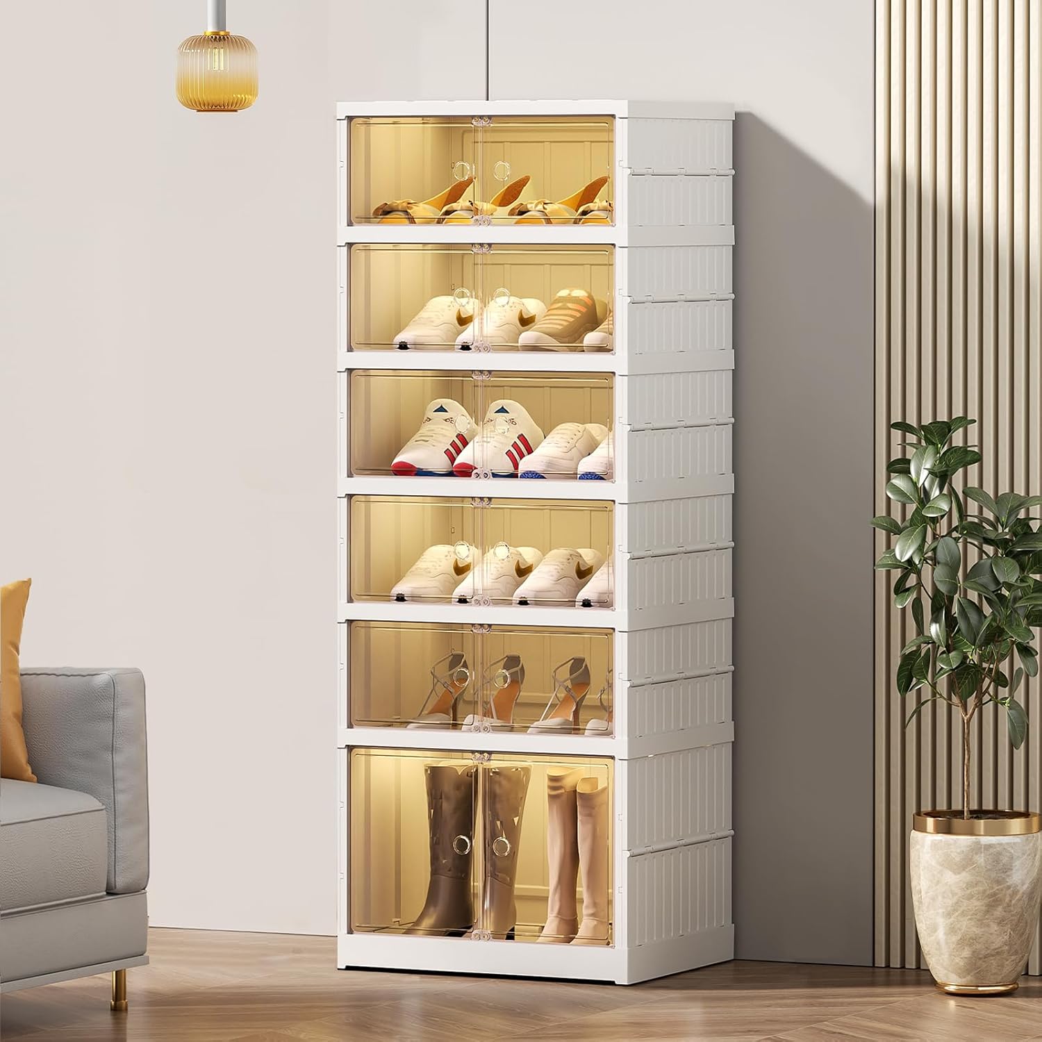Collapsible Shoe Rack Organizer, 9 Tiers, 36 Pairs, 34.2" Wide - Image 9