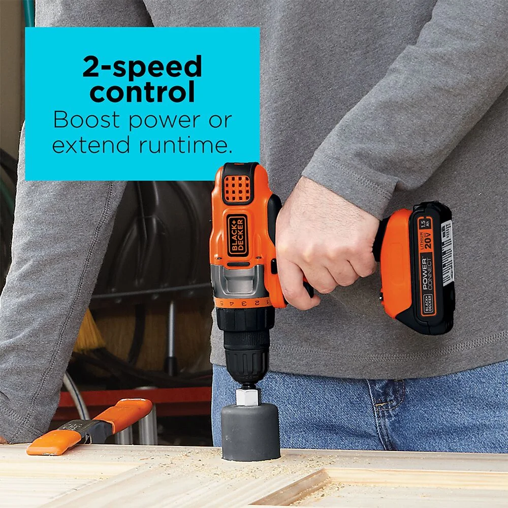 BLACK+DECKER 20V Cordless Drill/Driver, Lithium Ion Battery and Charger Included - Image 4