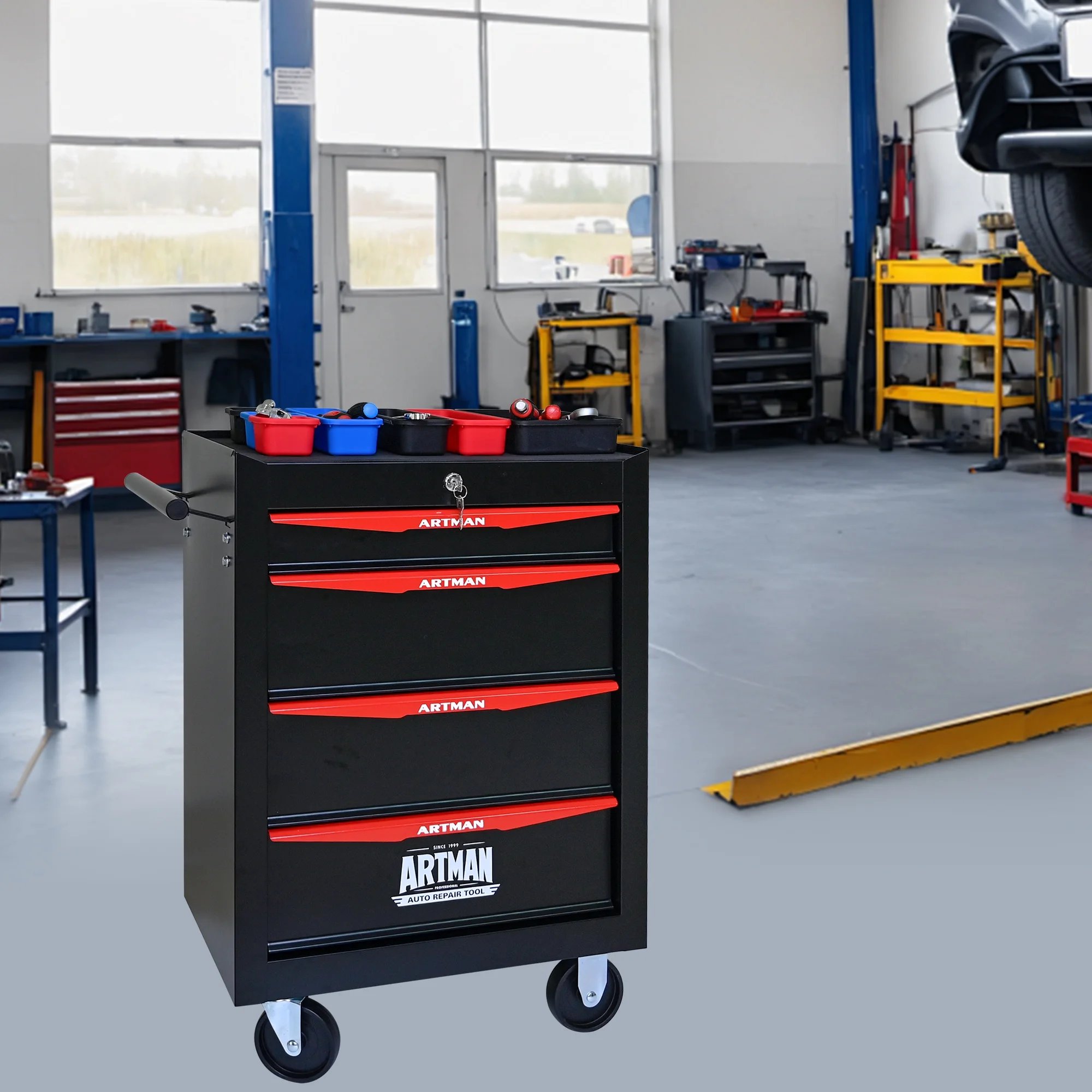 ARTMAN 20" 5-Drawer Rolling Metal Tool Chest Cabinet,Steel Tool Storage Box Organizer for Garage Workshop Warehouse - Image 24