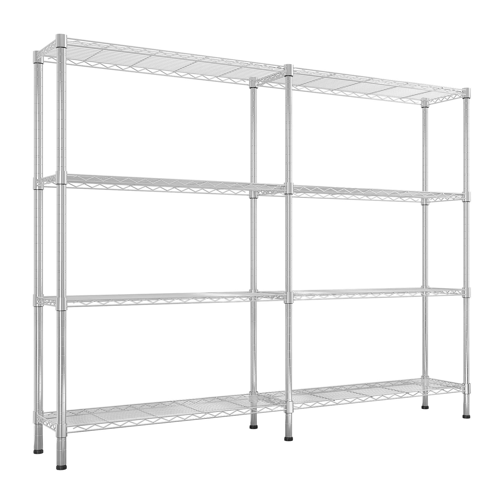 Zimtown Heavy Duty Storage Shelves, 63"W Wire Shelving Unit, Adjustable 4 Tier Metal Shelves Organizer Silver for Pantry Kitchen Basement, 1500 lbs Capacity - Image 42