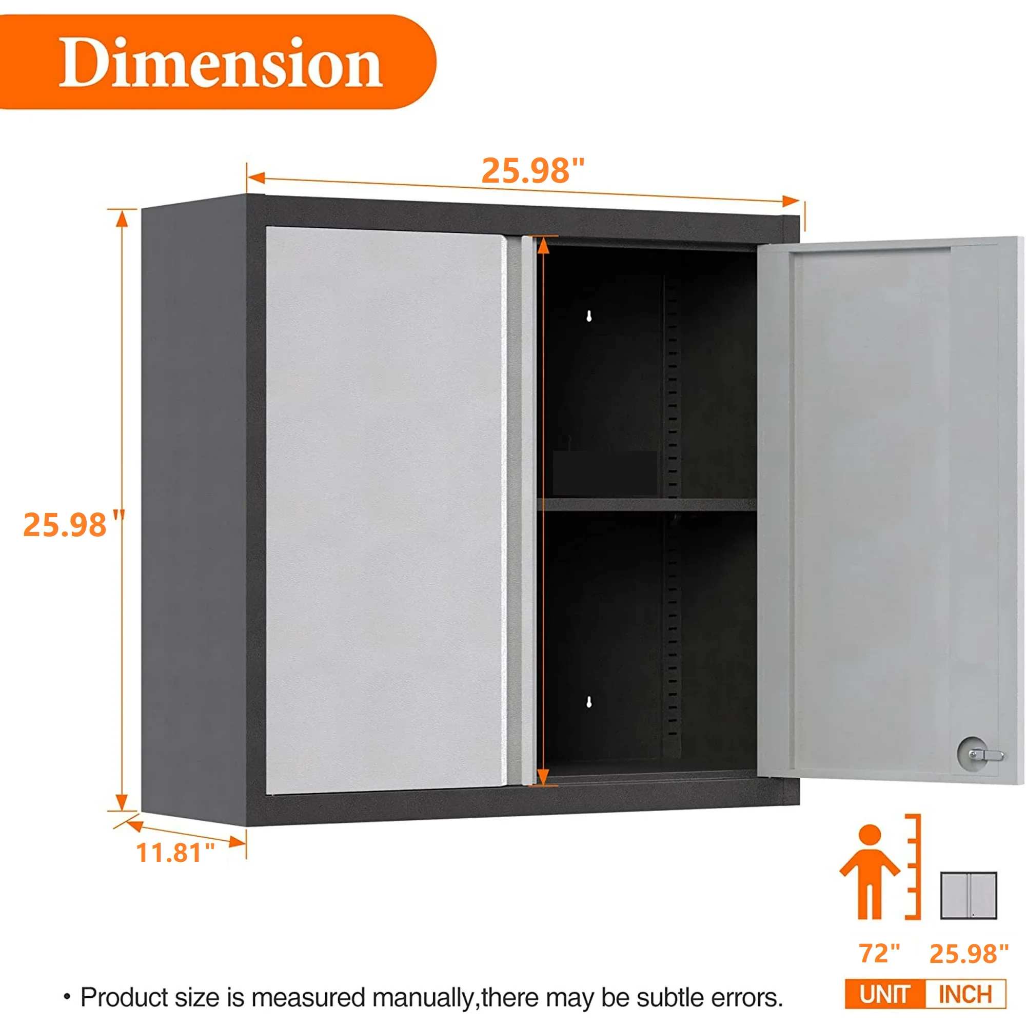 SUXXAN Metal Rolling Cabinet with 2 Swing Doors, Adjustable Shelve, Storage Tool Chest for Garage Utility Room, White - Image 118