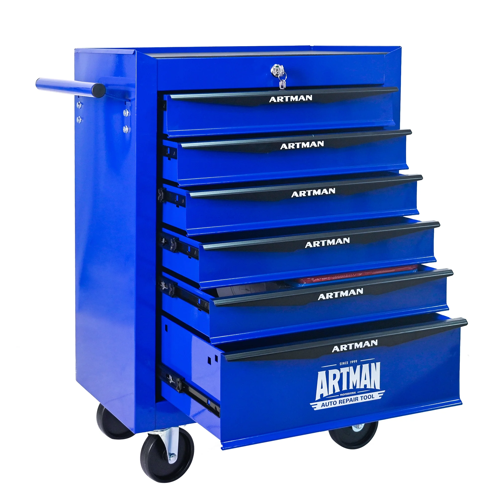ARTMAN 20" 6-Drawer Tool Chest Cabinet with Ball Bearing Drawer Slides, Steel Tool Storage Box Organizer for Garage Workshop Repair Shop - Image 4