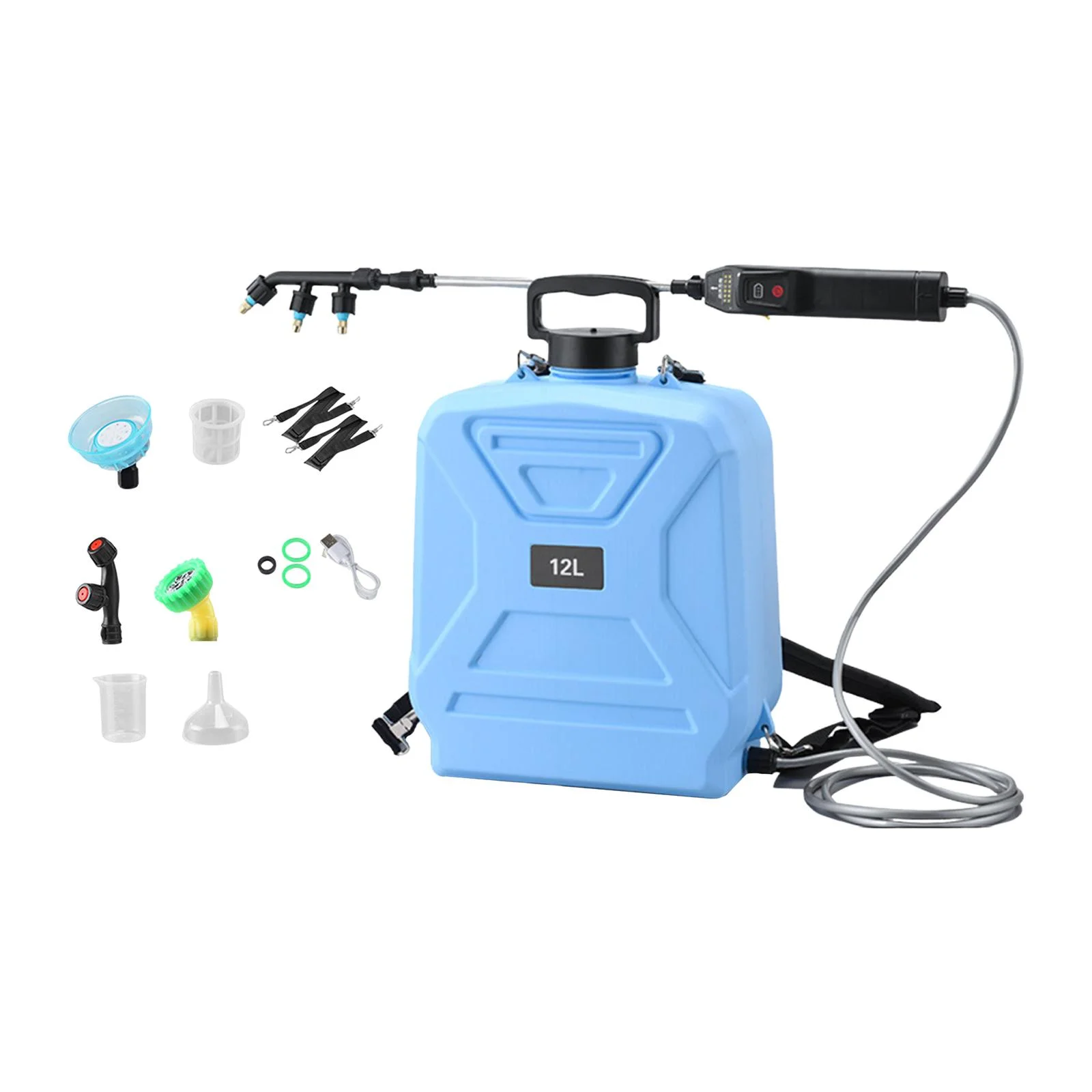 koolsoo Garden Electric Sprayer 2 Spray Speed 12L Practical Comfortable Handle, Retractable Water Sprayer for Gardening Cleaning Green - Image 11