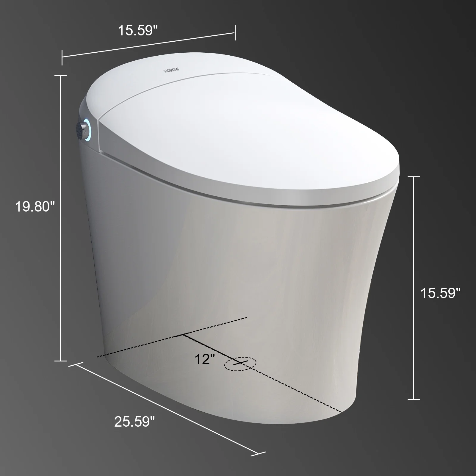 HOROW Tankless Toilet, Modern Smart Toilet without bidet, Self Cleaning One Piece Toilet with Warm Elongated Seat,Heated Toilet HR-T10SD - Image 8