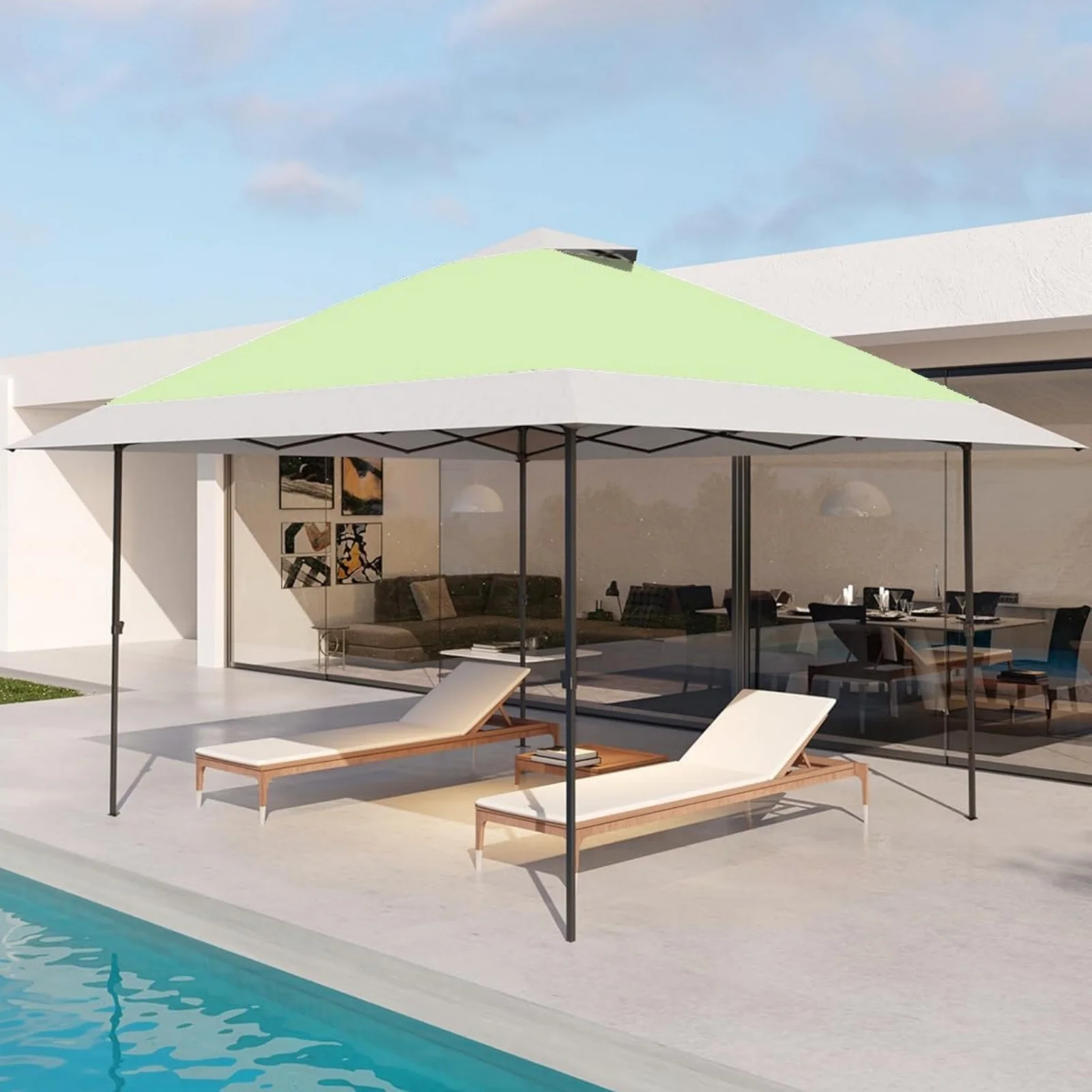 Ladcaser 12'x12' Pop-up Gazebo Outside Patio Gazebo Outdoor Gazebo Canopy Patio Tent Backyard Canopy with 3 Adjustable Height and 144 Square ft of Shade - Image 3