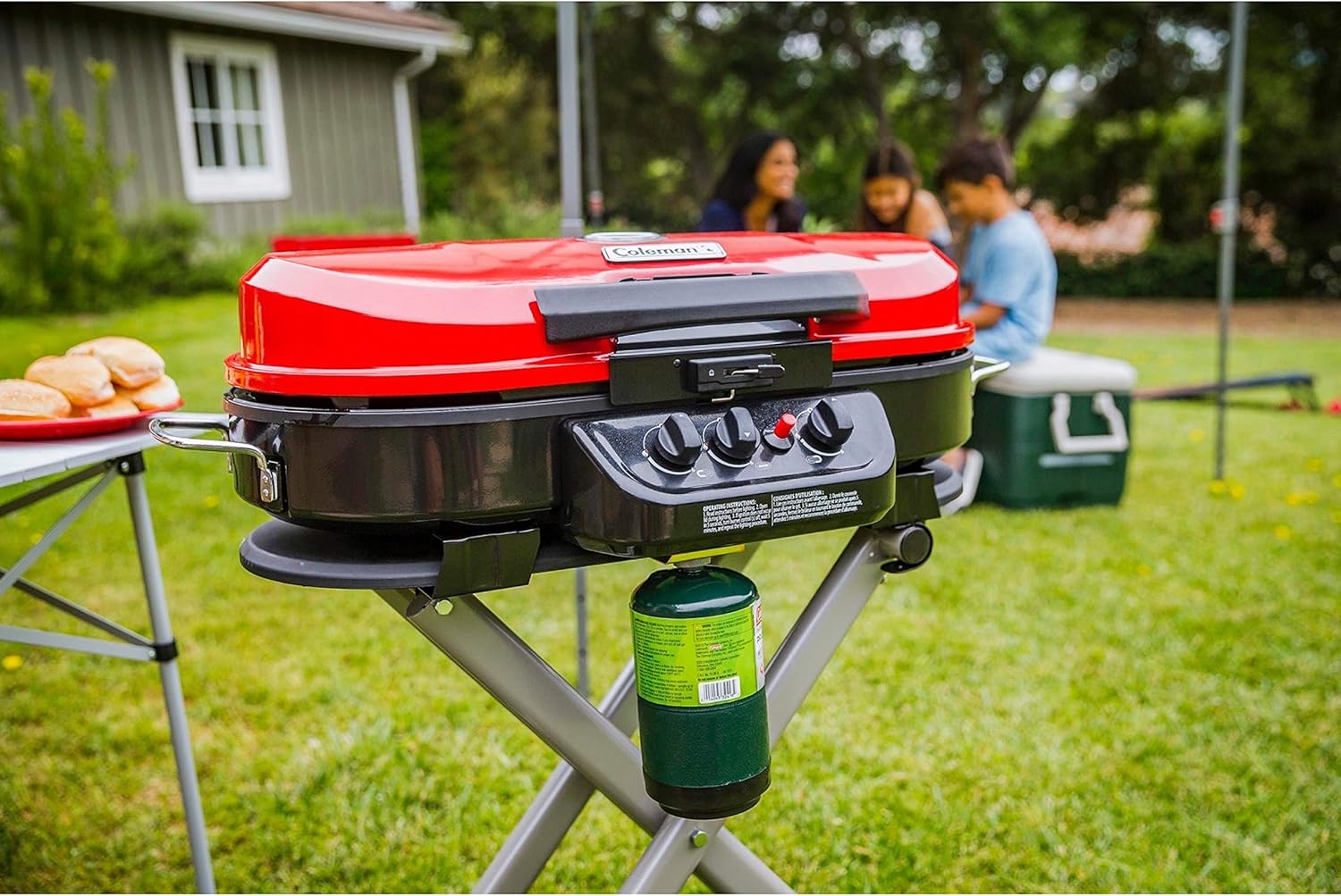 Portable Stand-Up Propane Grill with 3 Adjustable Burners& Instastart Ignition, 20,000 BTUs of Power for Outdoor Cooking - Image 7