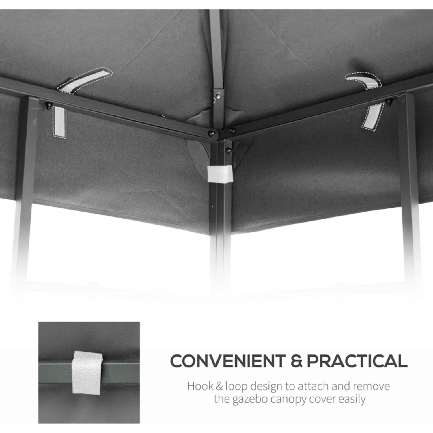 10x10 Ft Outdoor Patio Gazebo Replacement Canopy Double Tiered Gazebo Tent Roof Top Cover Only Frame Not Include Durable Replacement For Outdoor Shade Needs - Image 3