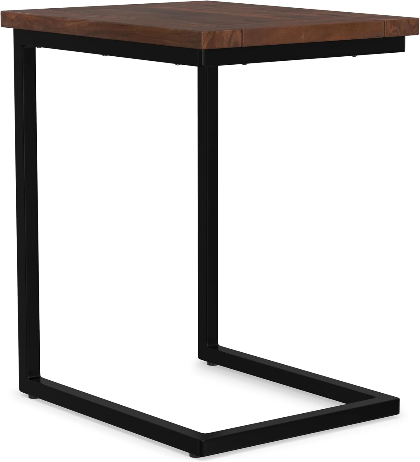 18" Wide Solid Wood C-Side End Table, Dark Cognac Brown - Image 11