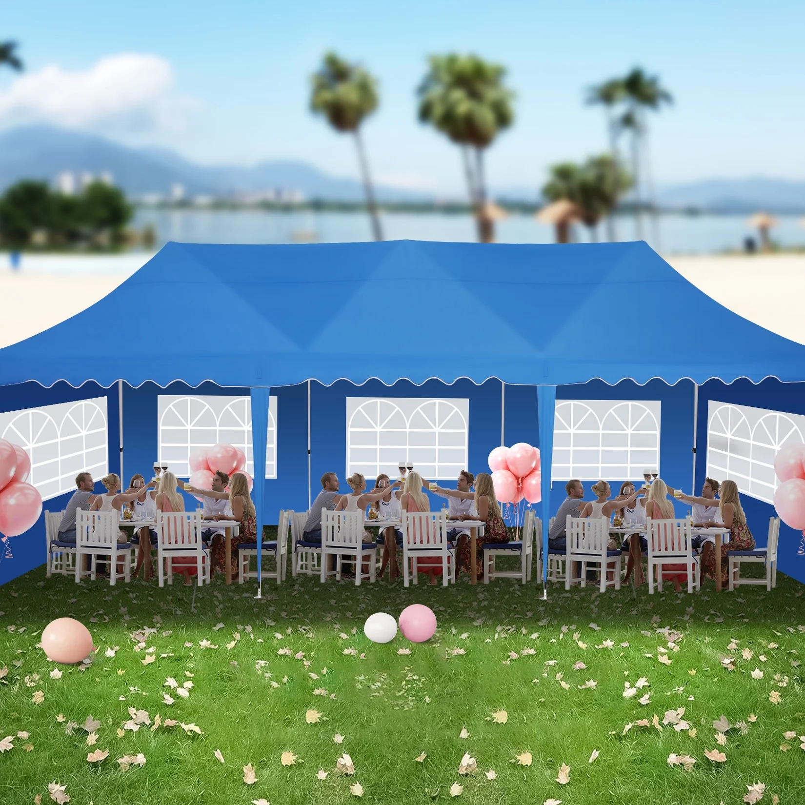 HOTEEL Canopy 10'x20' Pop Up Canopy Tent Heavy Duty Waterproof Adjustable Commercial Instant Canopy Outdoor Party Canopy Parties,Wedding,Outside Patio,Event,Backyard,White - Image 18