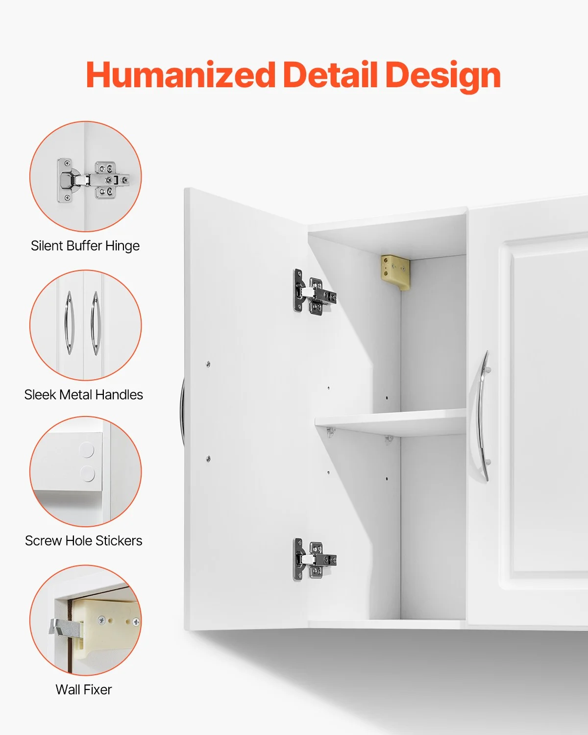 TDUKDB 23.6 inch 2-story double door cabinet wall mounted laundry room storage+kitchen wall storage hanging cabinet Laundry room wall mounted storage cabinet - Image 6